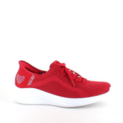 Rød Skechers Slip-ins med glimmer detaljer.