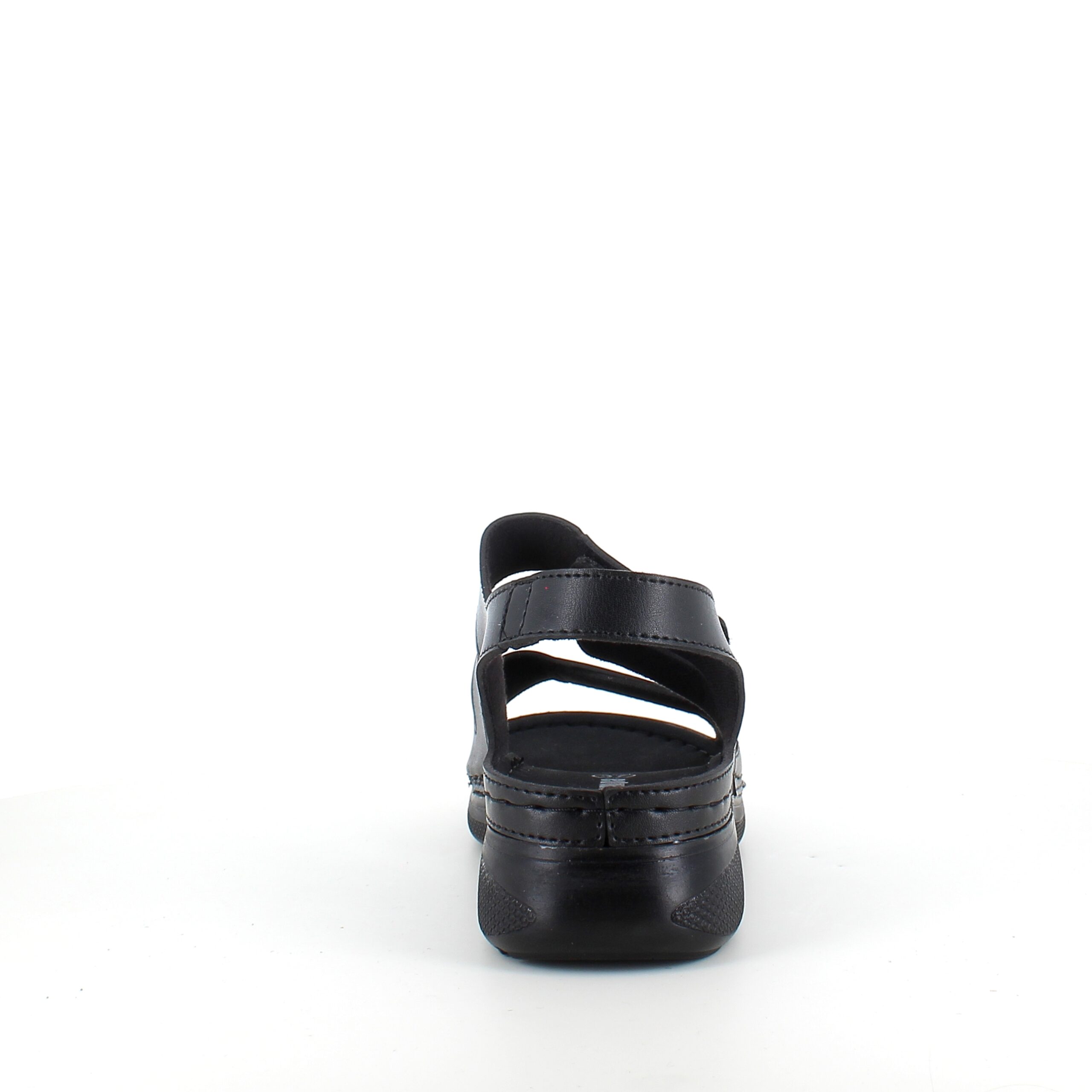 Sort sandal med tre justerbare remme
