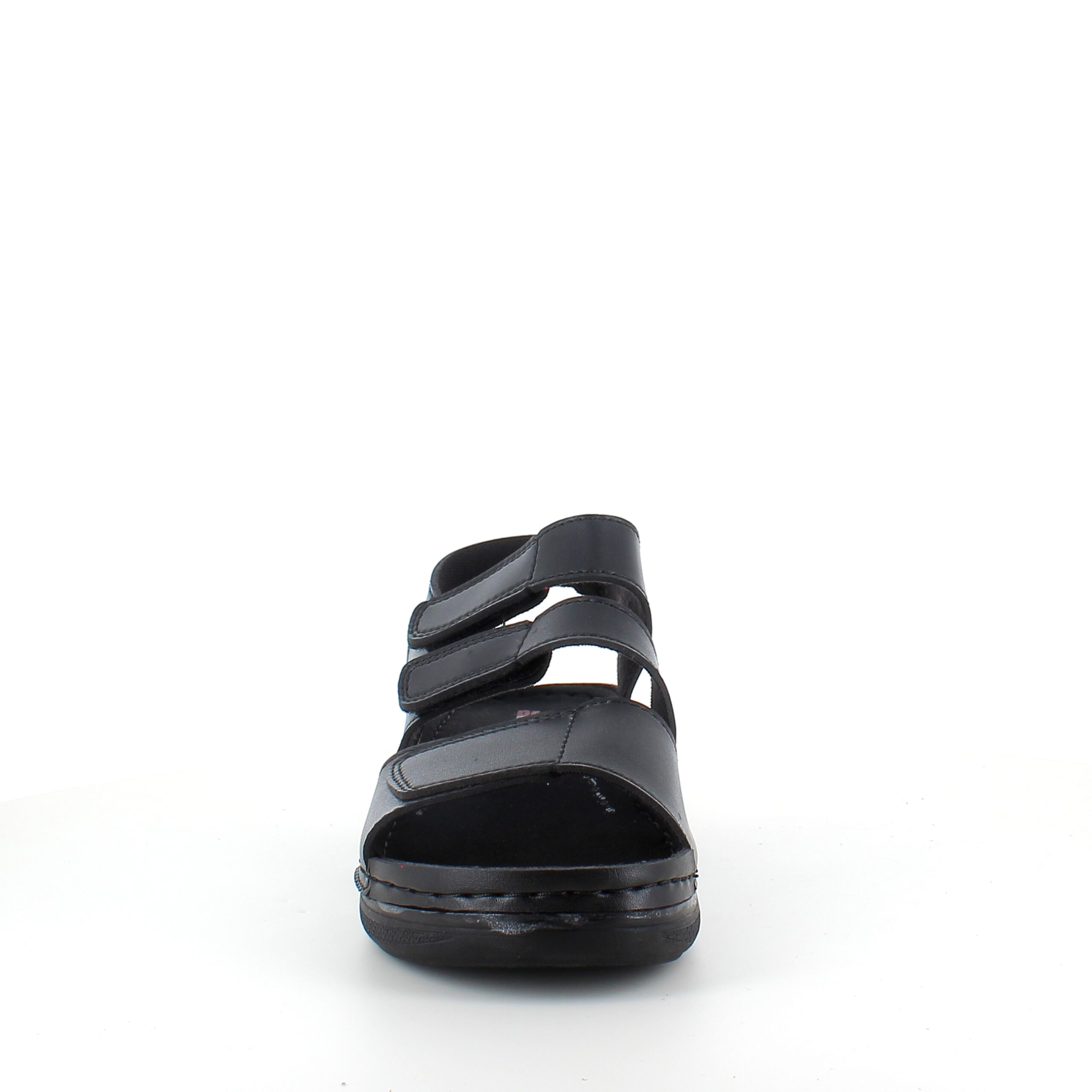 Sort sandal med to justerbare remme