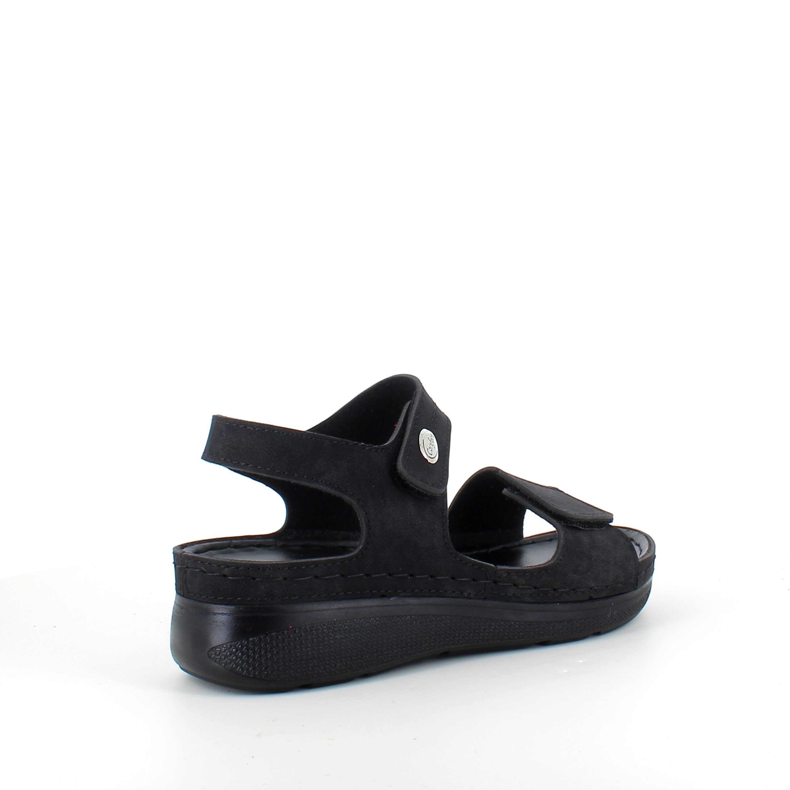 Sort sandal med to justerbare remme