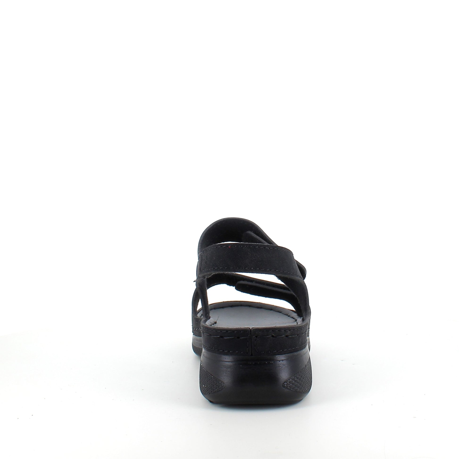 Sort sandal med to justerbare remme