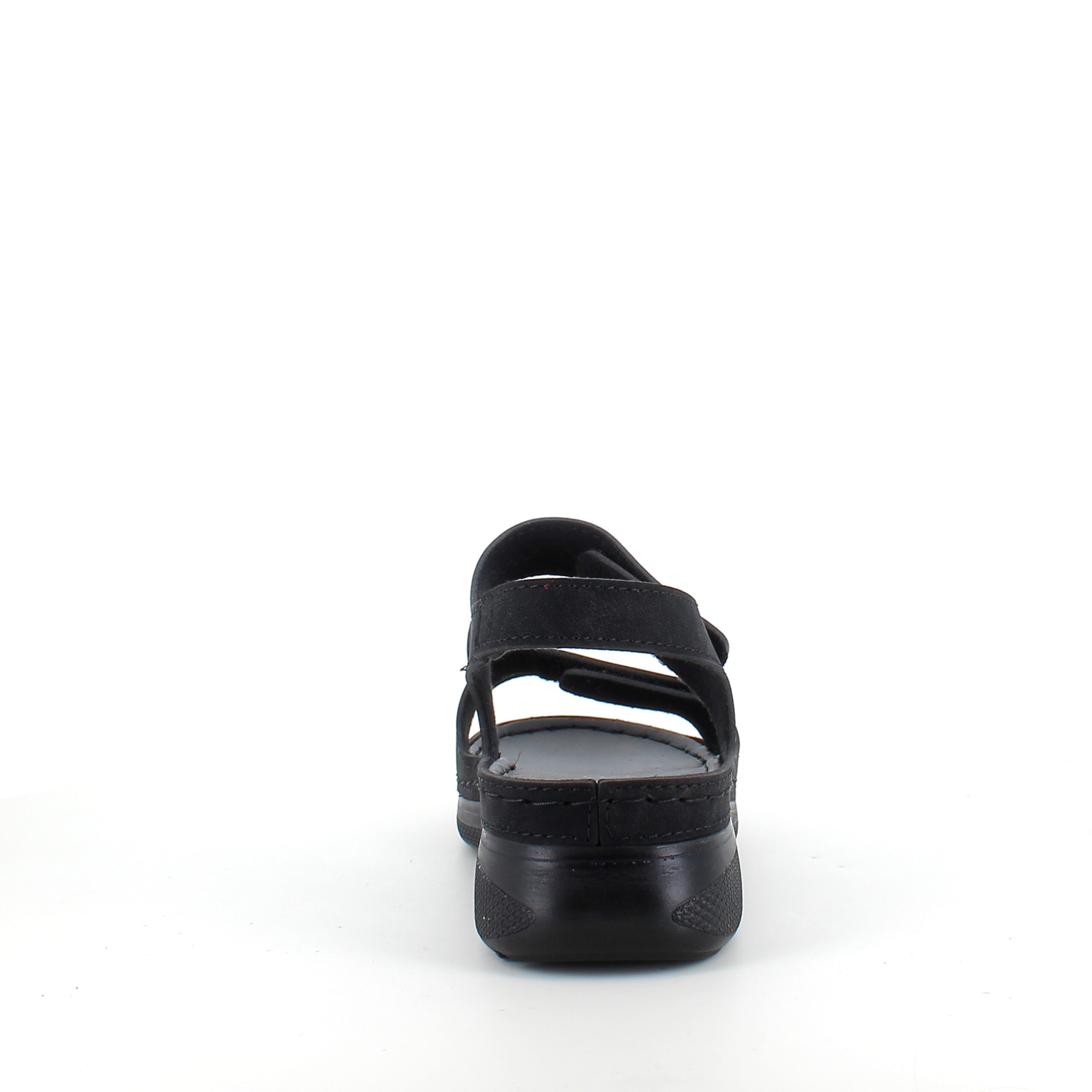 Sort sandal med to justerbare remme