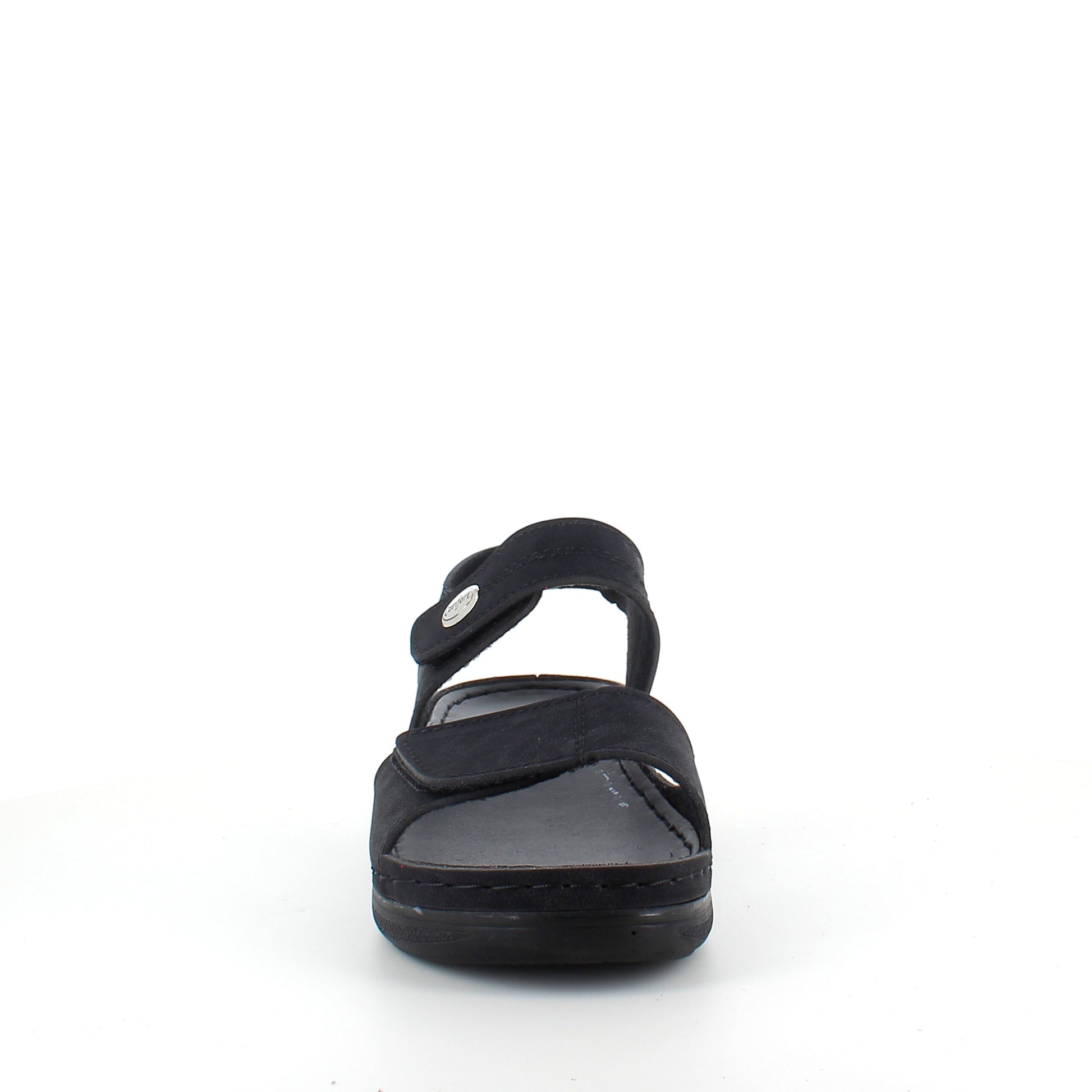 Sort sandal med to justerbare remme