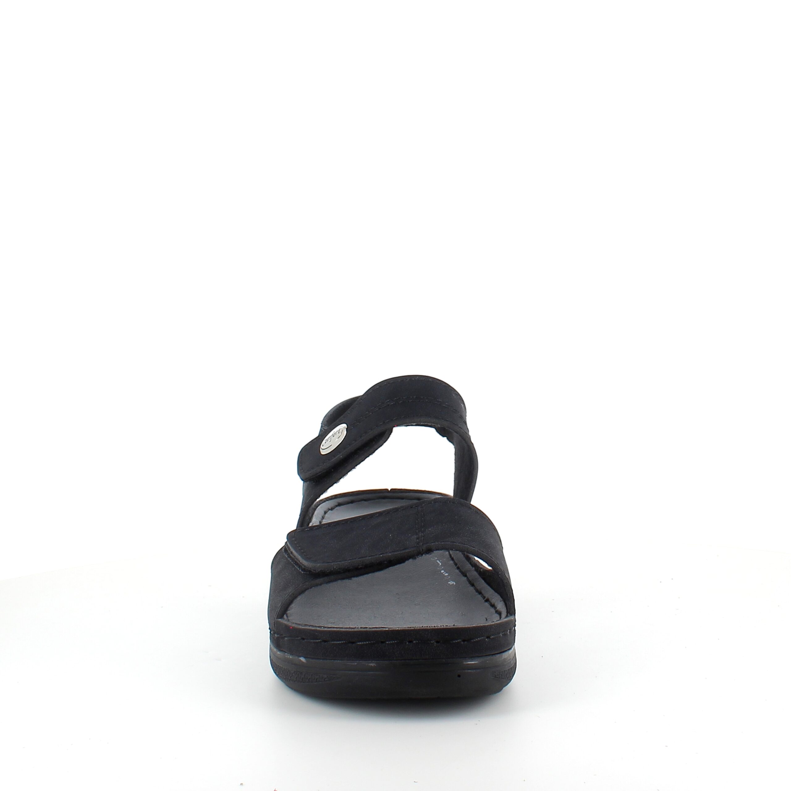 Sort sandal med to justerbare remme