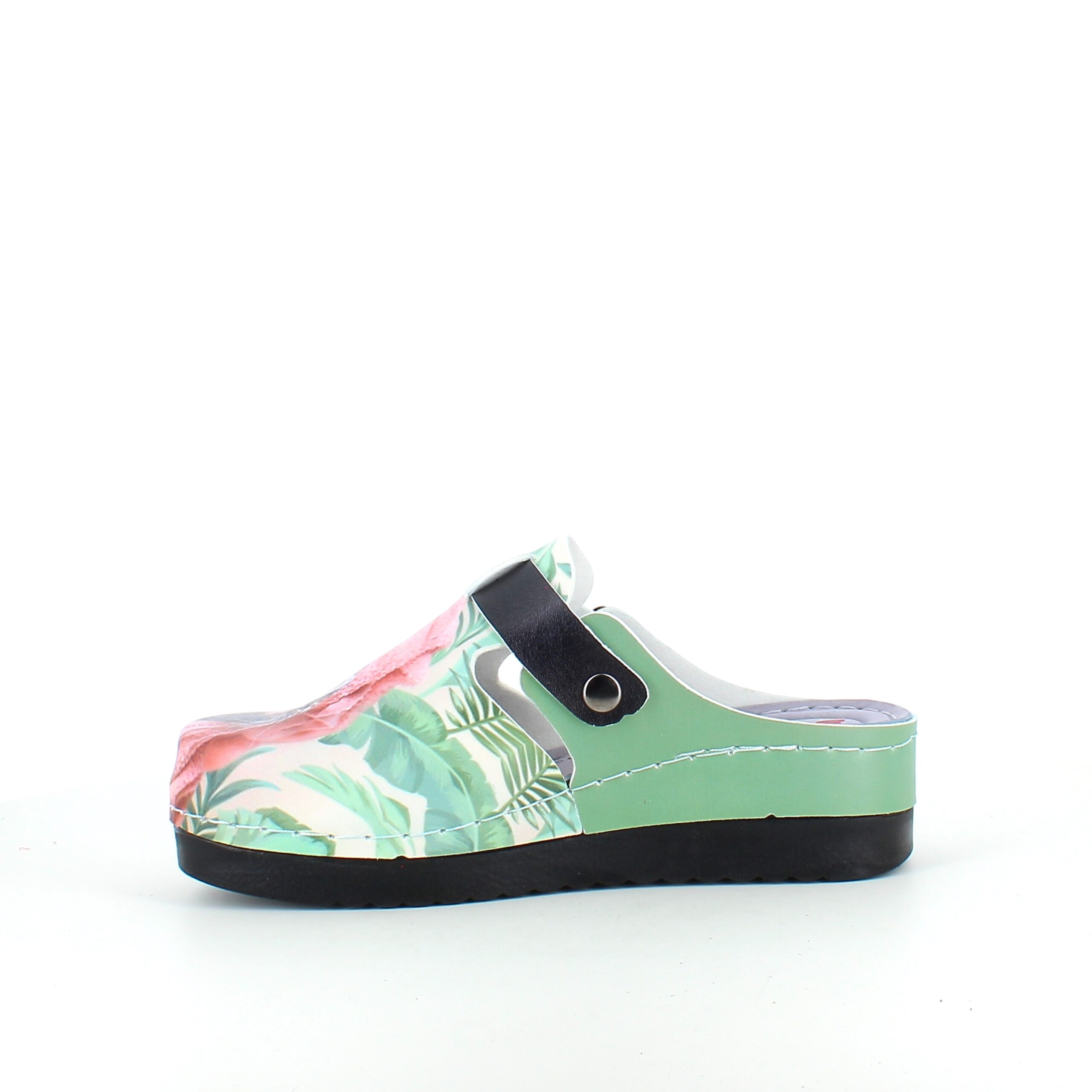 Træsko med print en cool kat