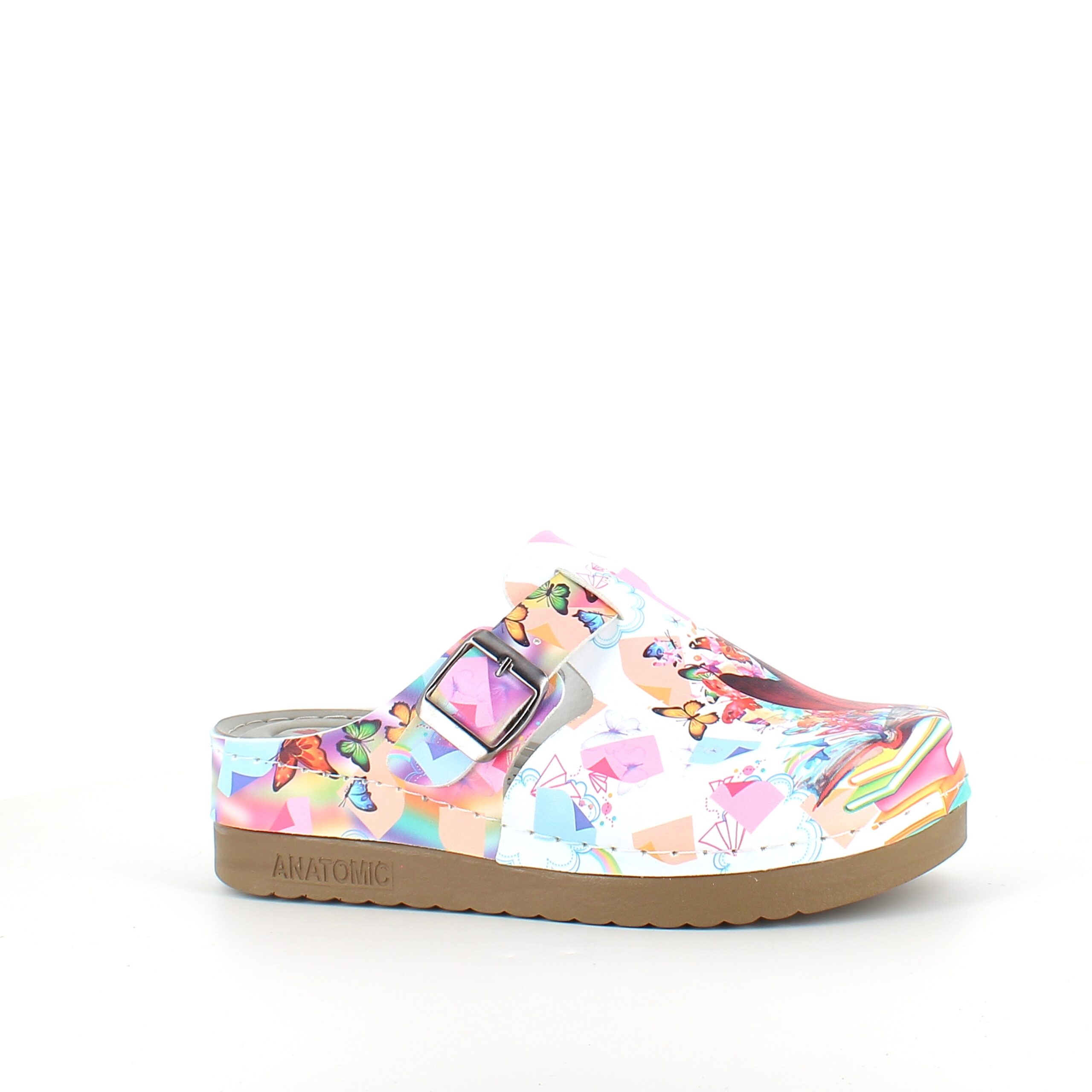 Træsko med sommerfugleprint