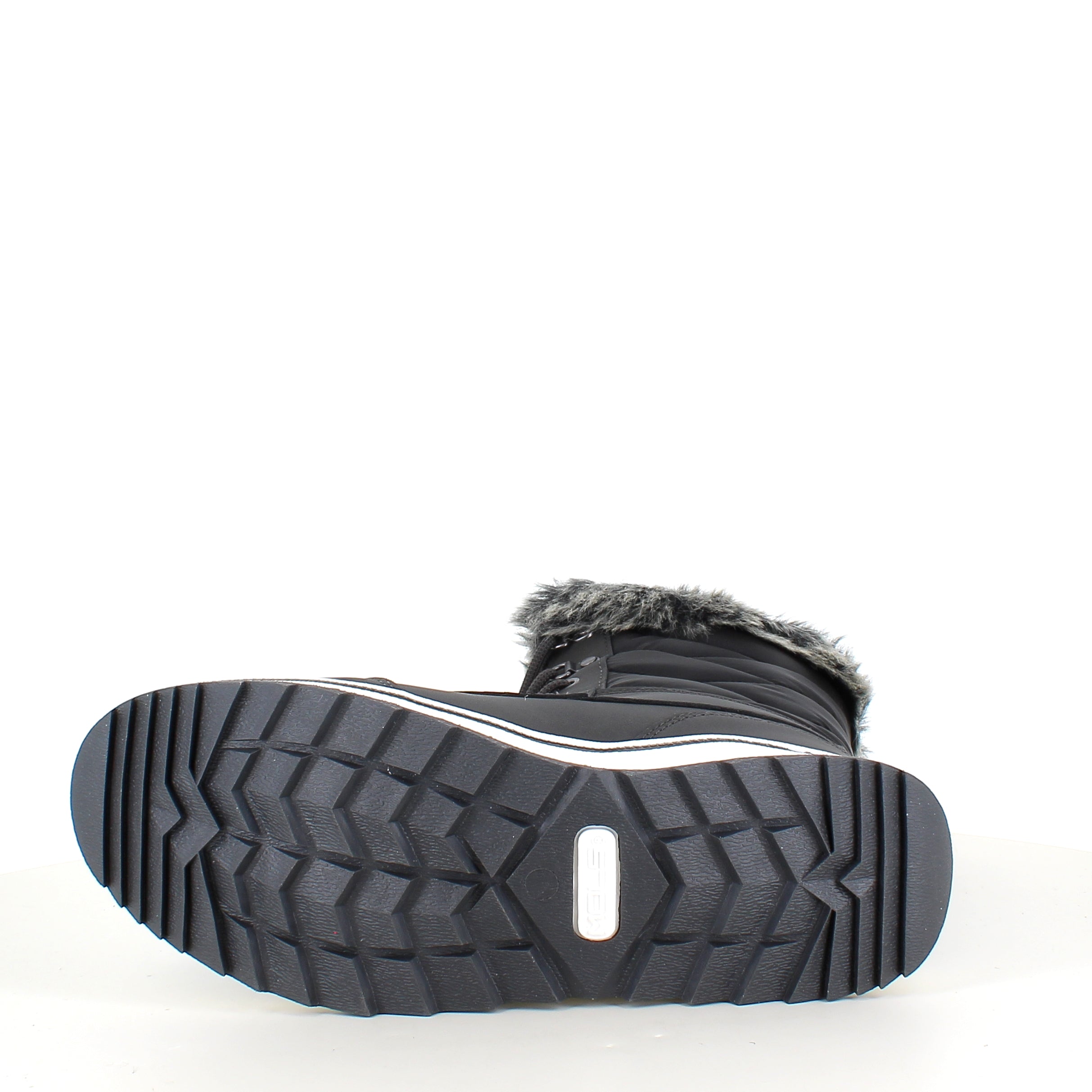 Sort vandtæt vinterstøvle fra Mols med pels kant