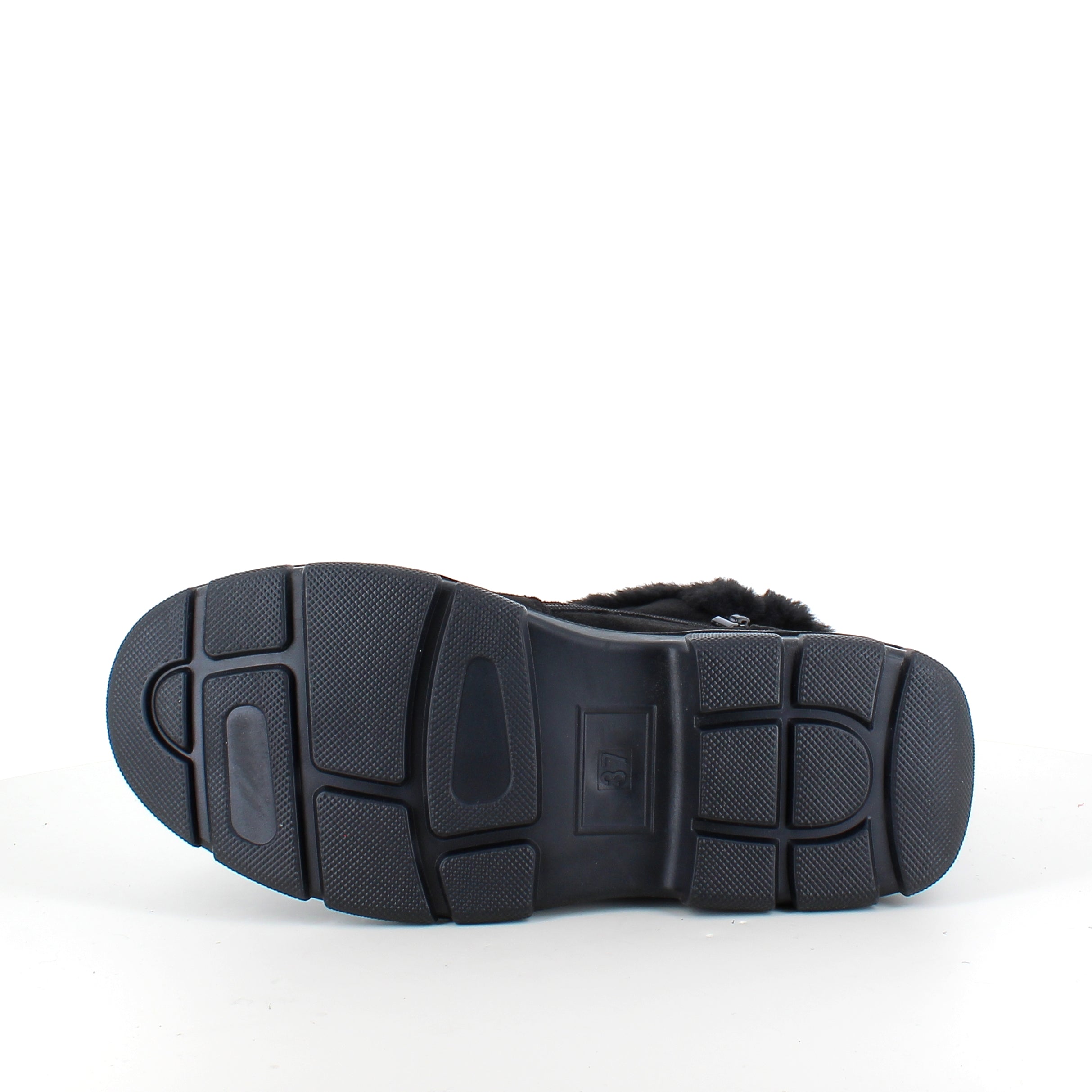 Sort damestøvle med varmt for og lynlås