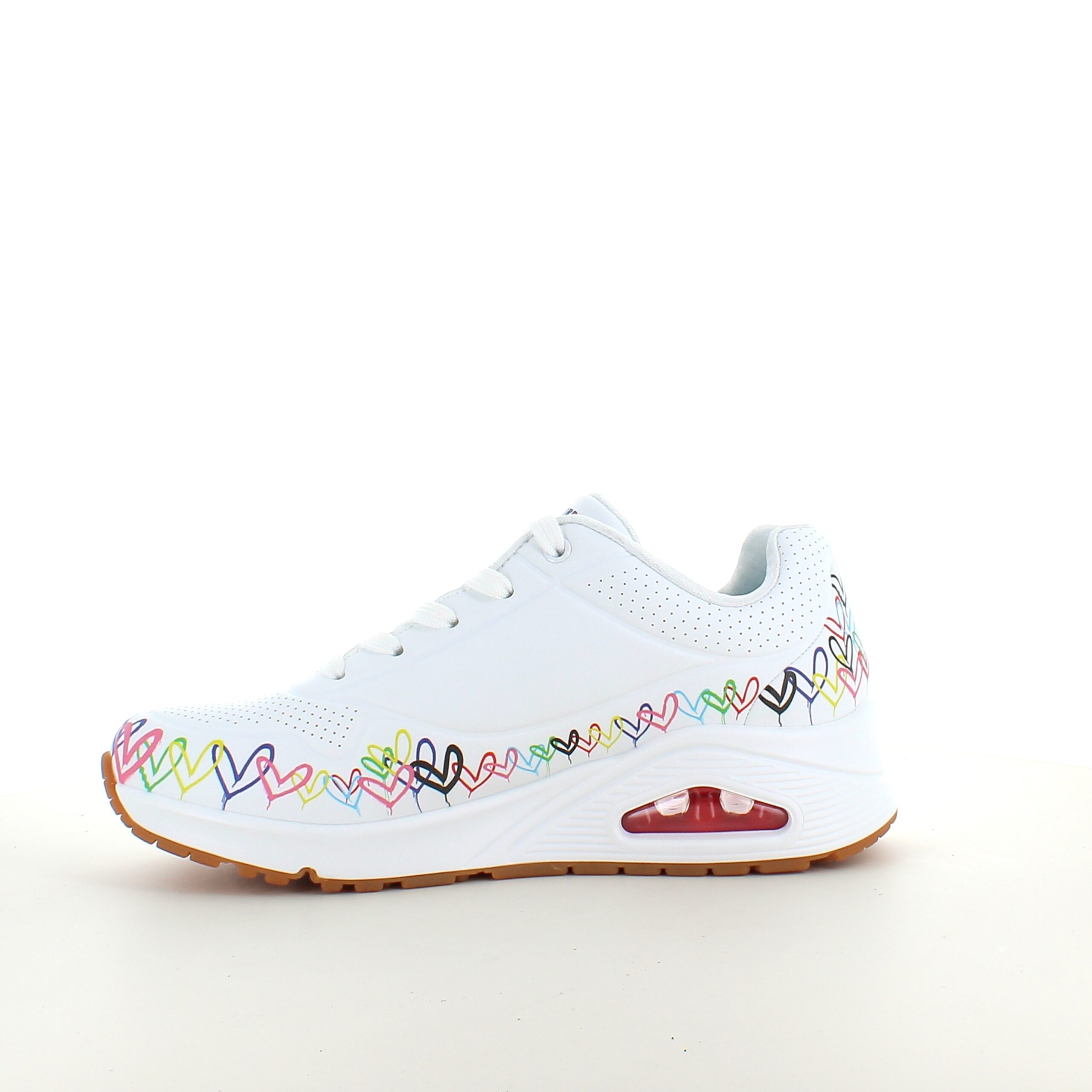 Hvide Skechers sko med flotte hjertedetaljer