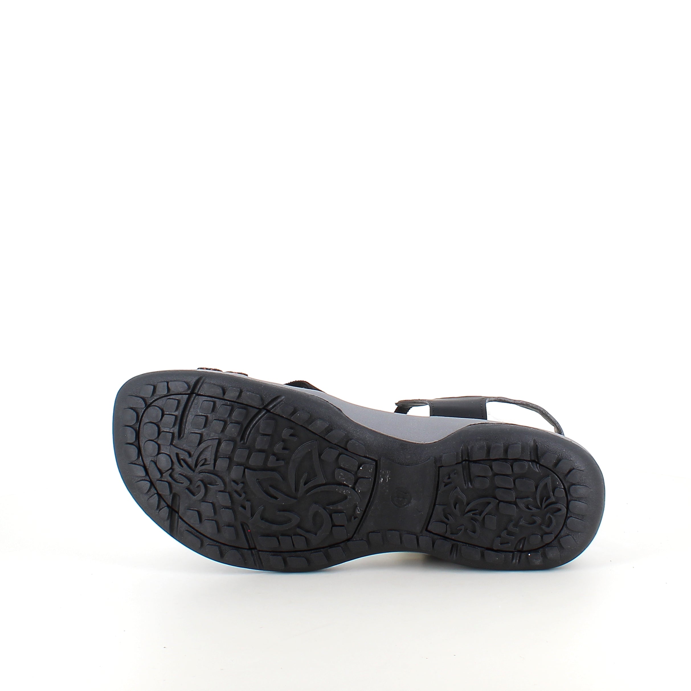 Sort sandal med elastikremme & velcro – klassisk & anvendelig