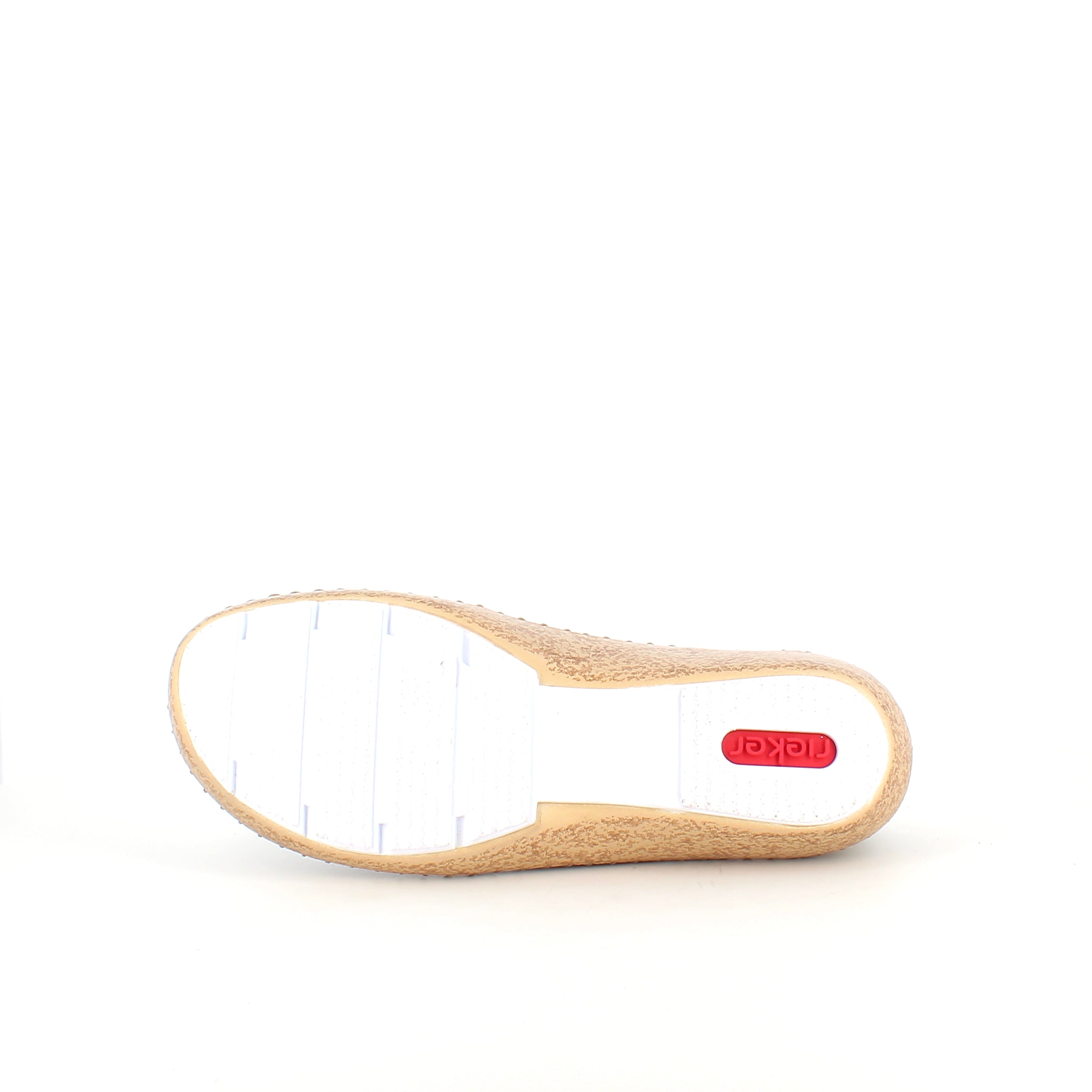 Rieker beige lukket sandal med velcro & blomstermønster