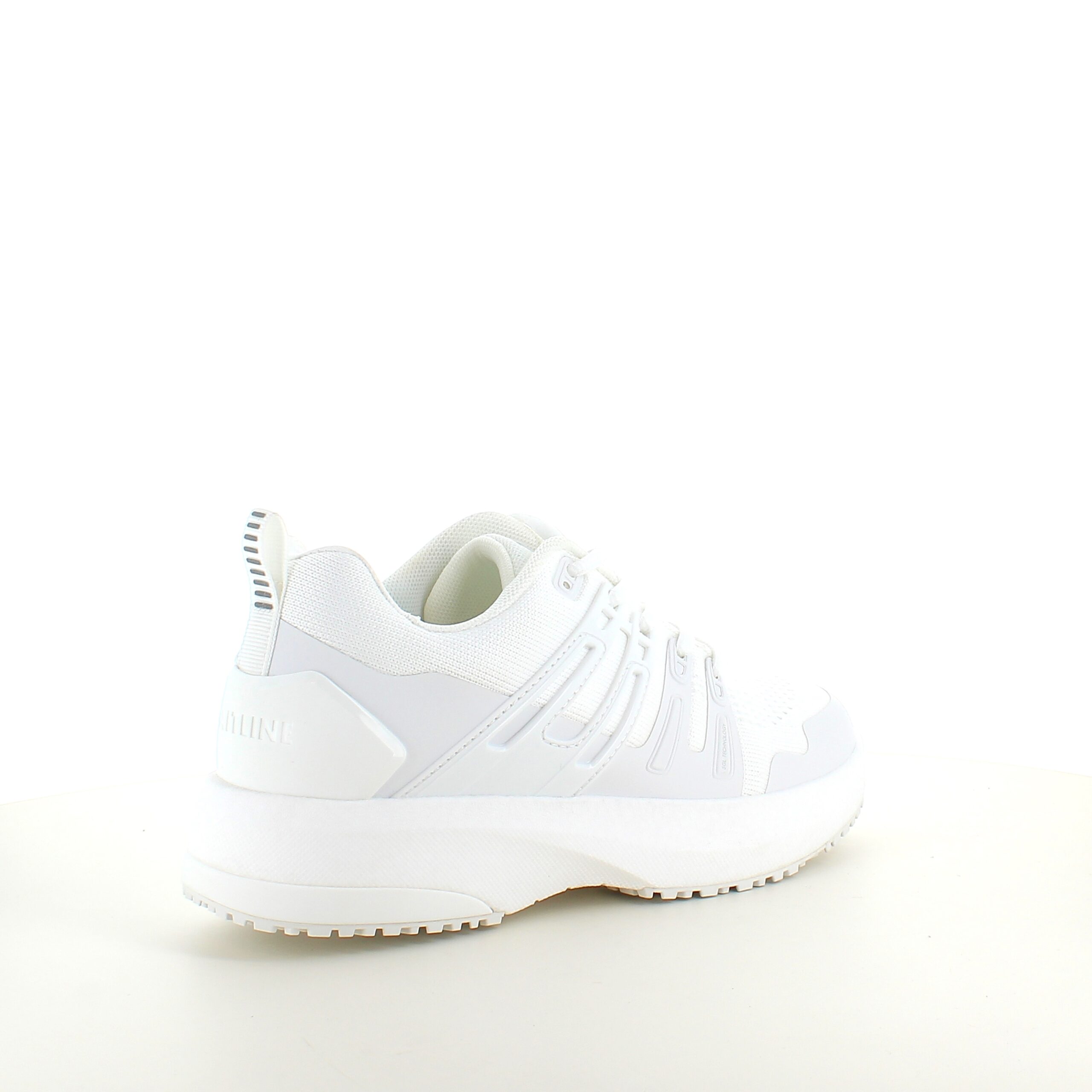 Hvid letvægtssko fra Gaitline med optimal af støddæmpning og svangstøtte