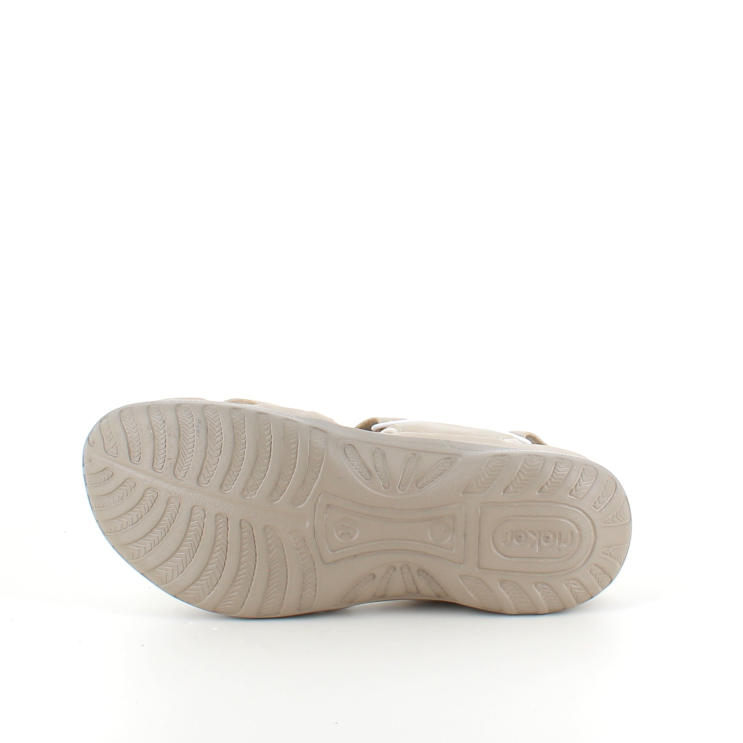 Beige Rieker dame sandal – justerbar komfort med blød sål & svangstøtte