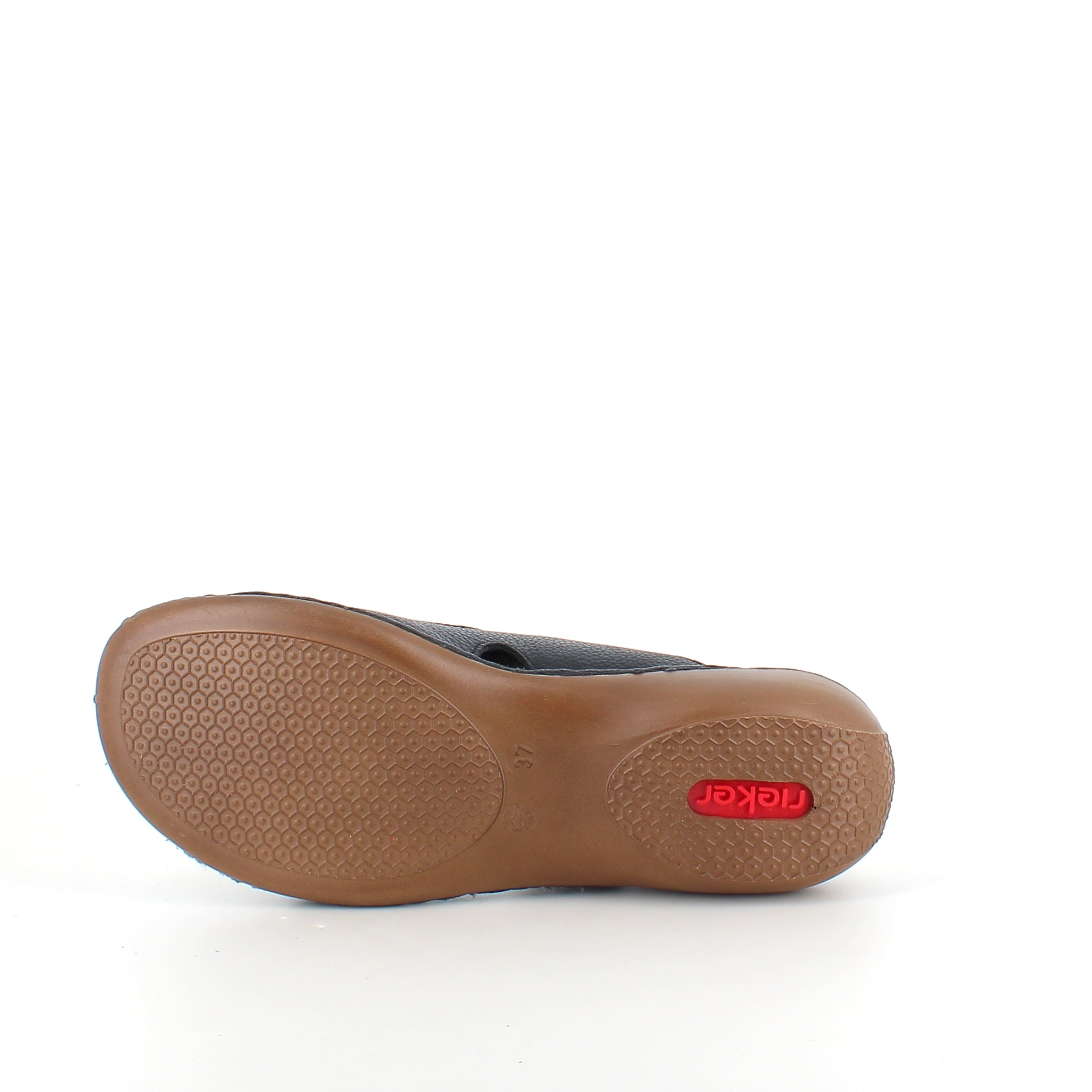 Rieker sandal i sort til dame – elegant slip on med blød Antistress komfort