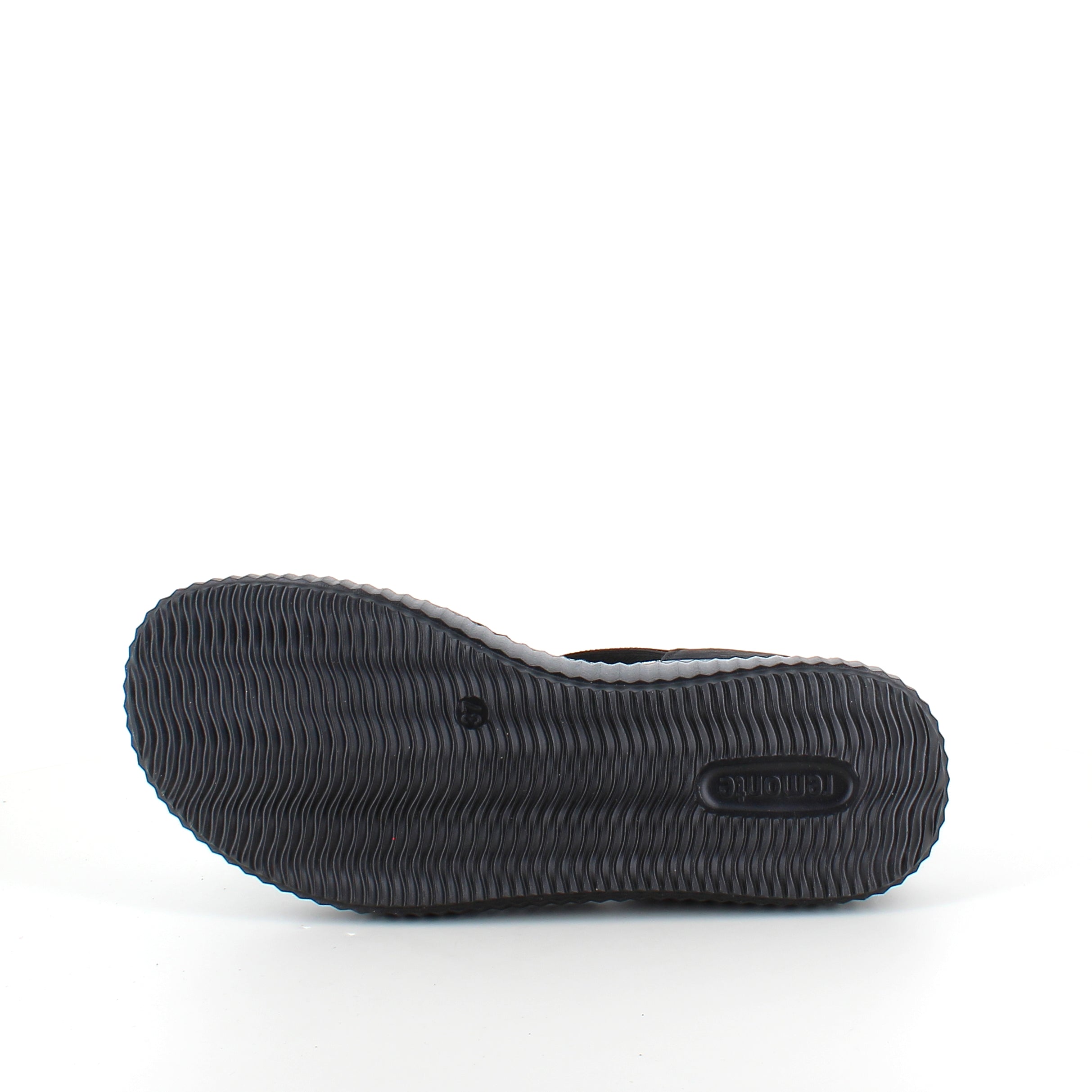 Remonte sandal i sort til dame – bredde, elastiske remme & fast hælrem