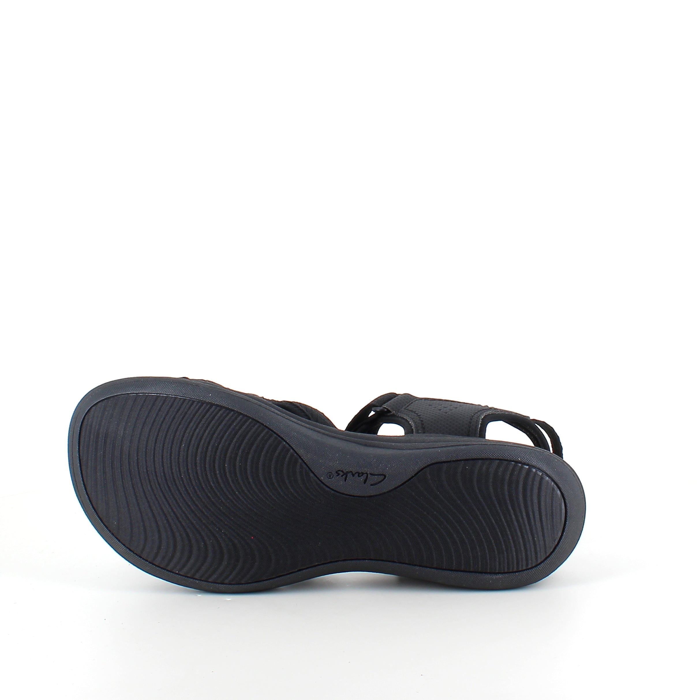 Clarks Cloudsteppers sandal i sort – let & stødabsorberende komfort til lange dage