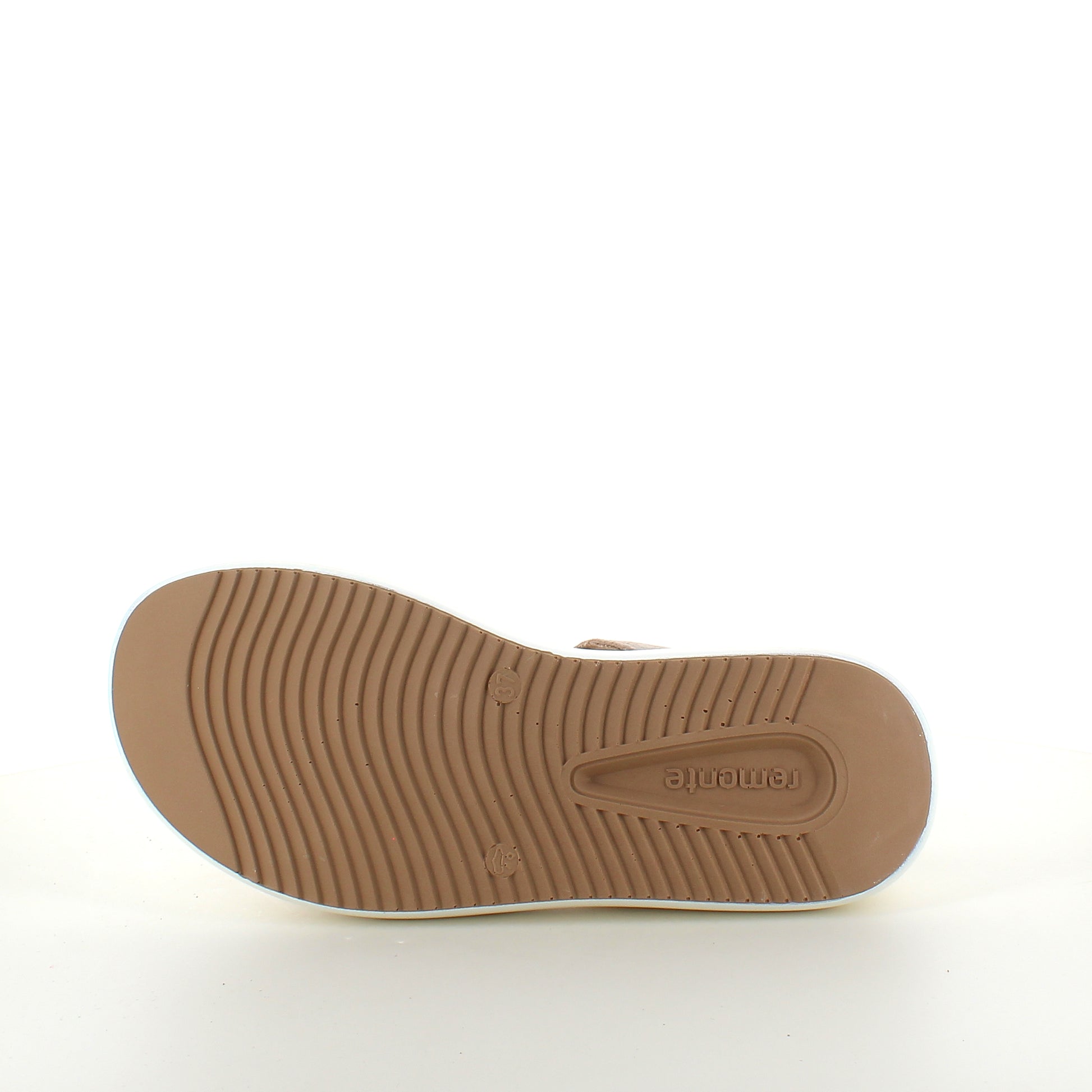 Remonte sandal i beige med hvid bund – komfort & fleksibilitet op til str. 45