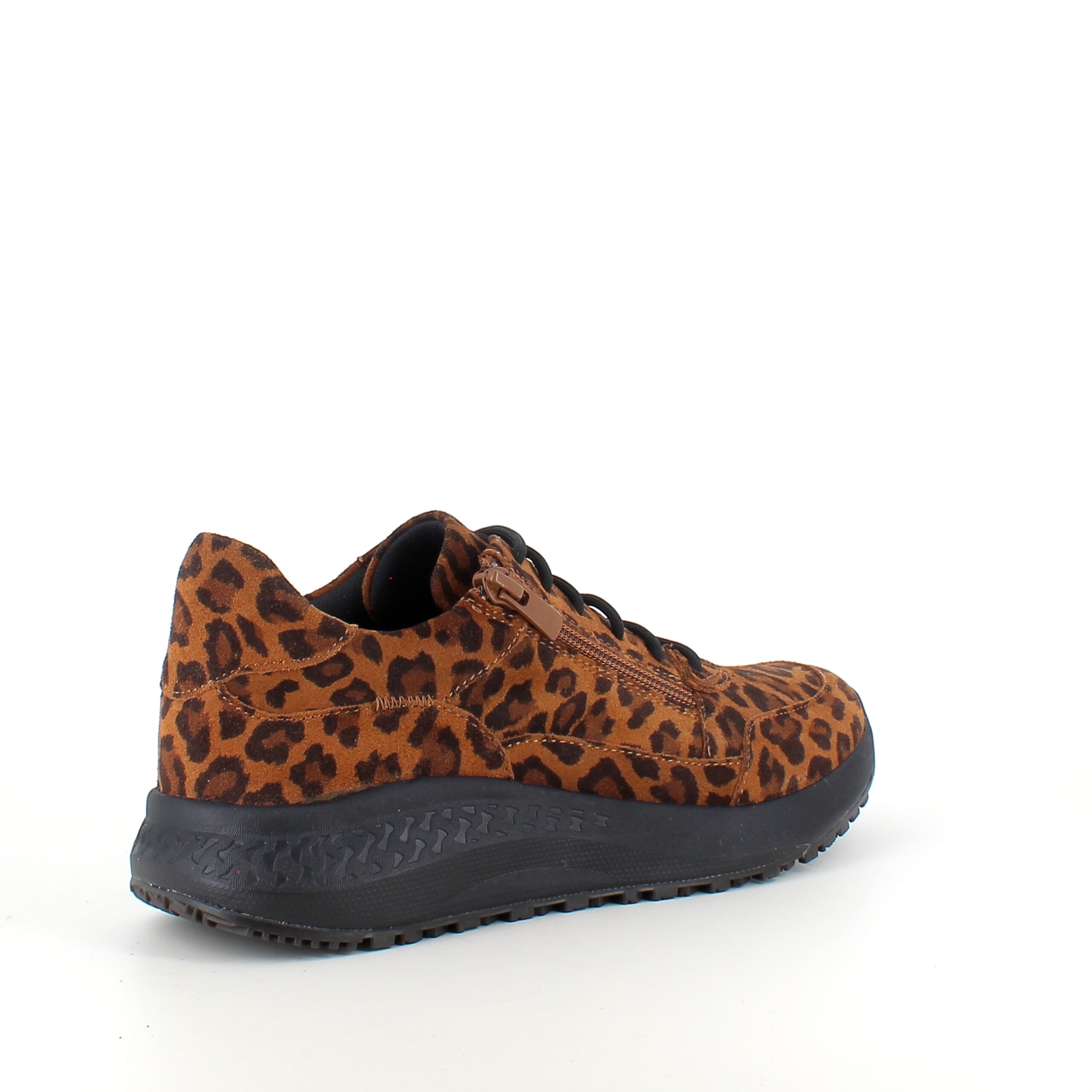 Green Comfort sko med leopardprint og dobbelt lukning