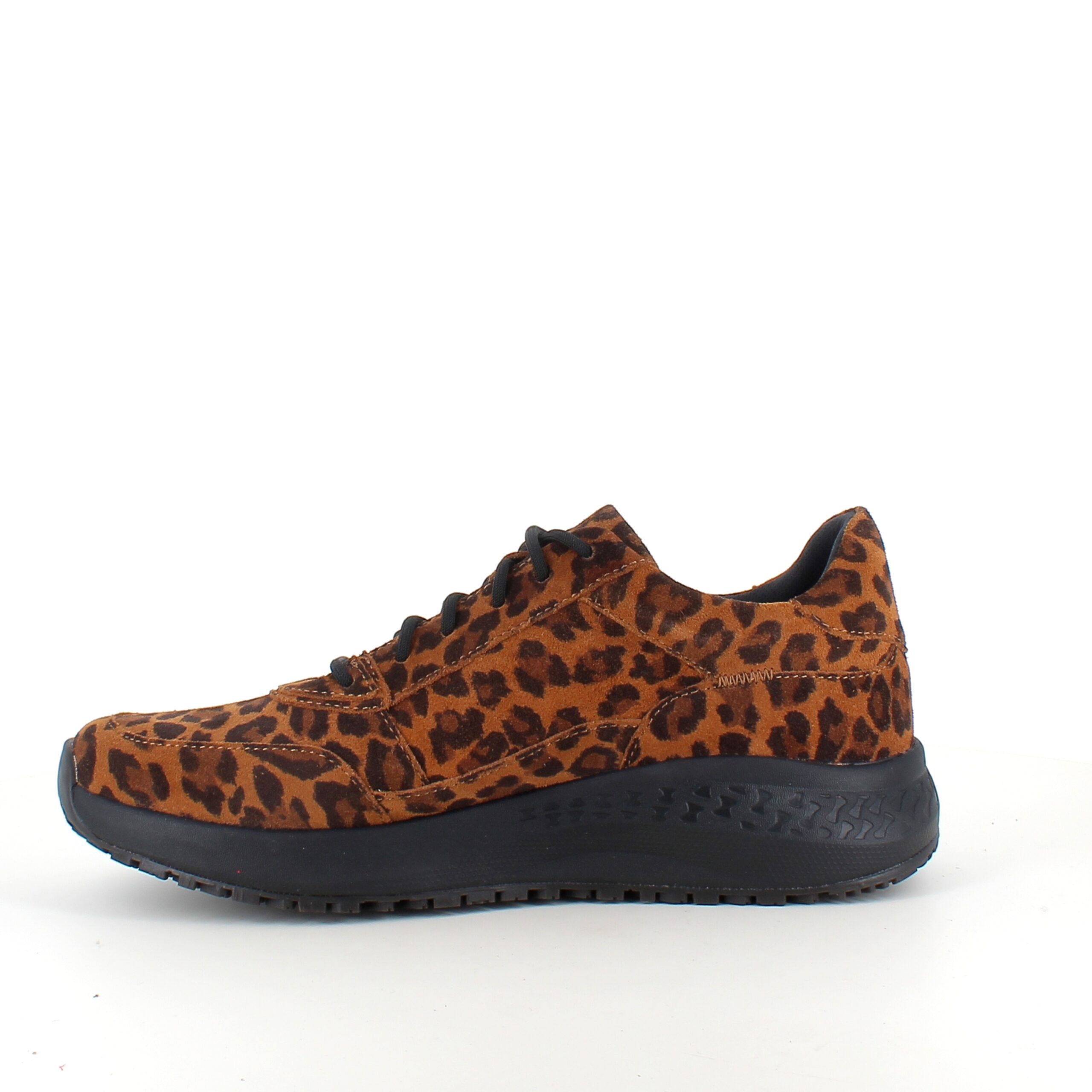 Green Comfort sko med leopardprint og dobbelt lukning