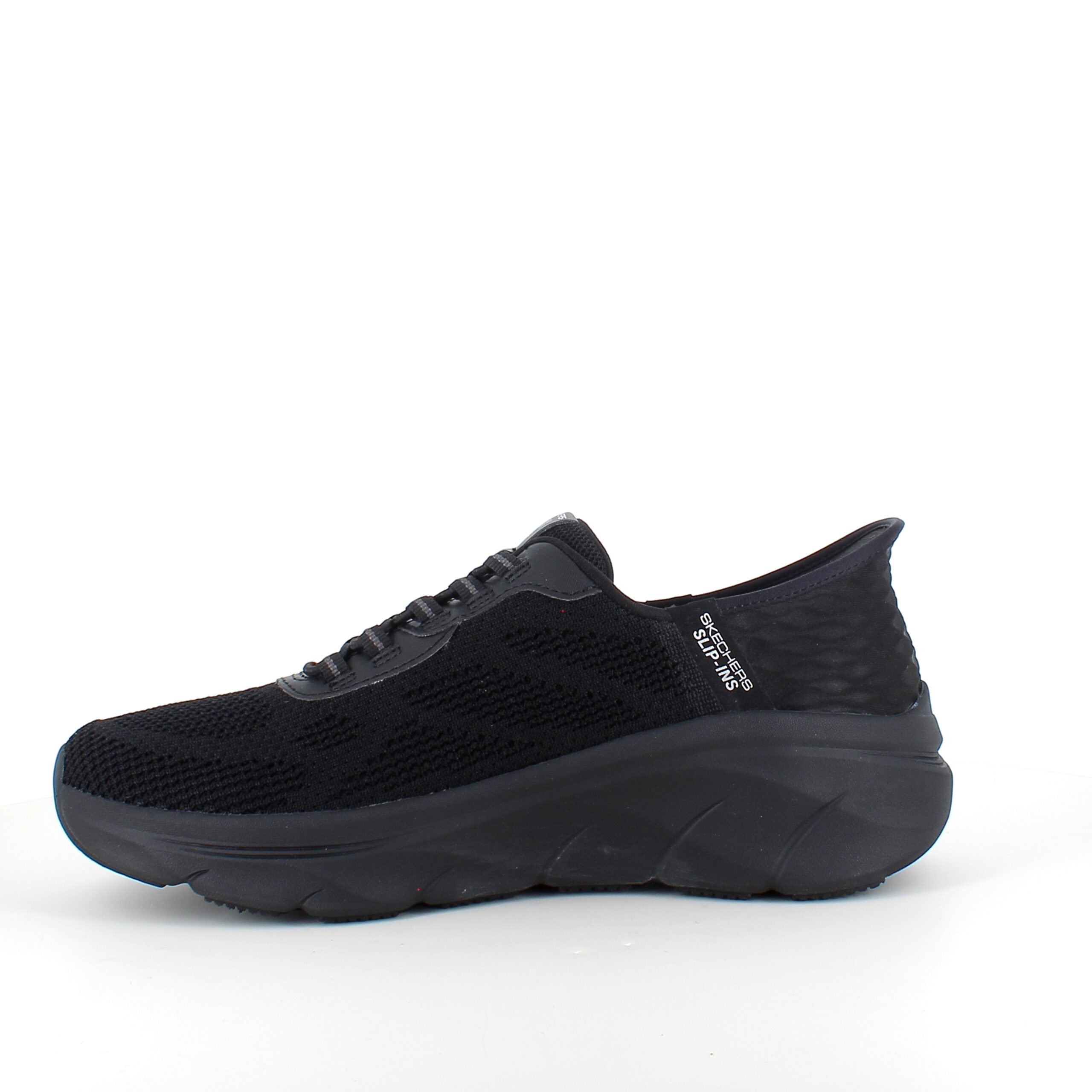 Sort Skechers Slip-ins med strikket overdel og elastiksnøre