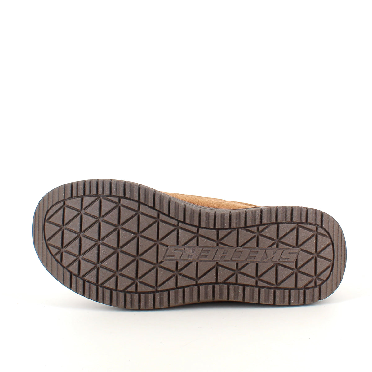 Skechers slip-on hjemmesko i brun – varm og rummelig pasform