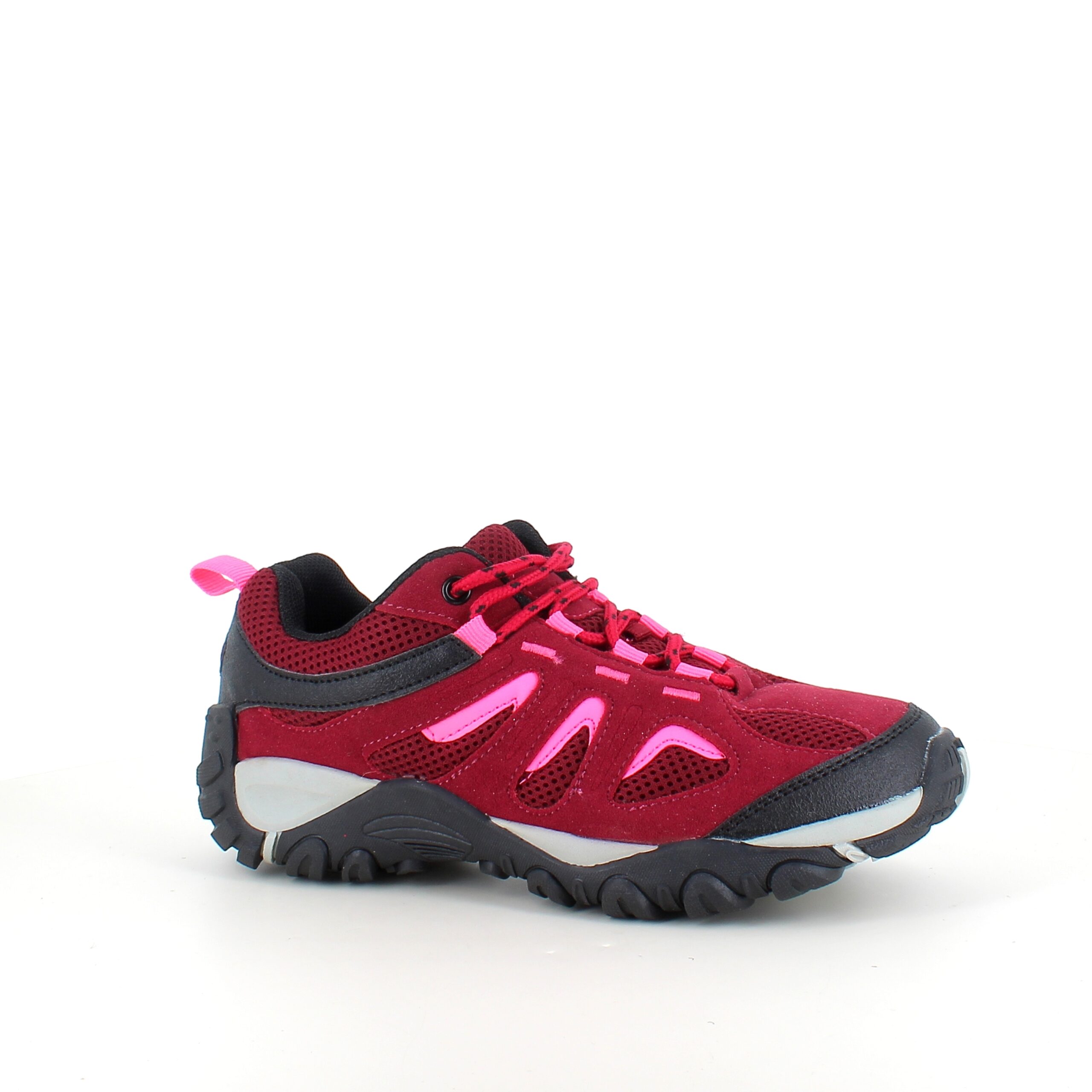 Damesko i bordeaux-pink med TPR-sål og snørebånd – åndbar og komfortabel