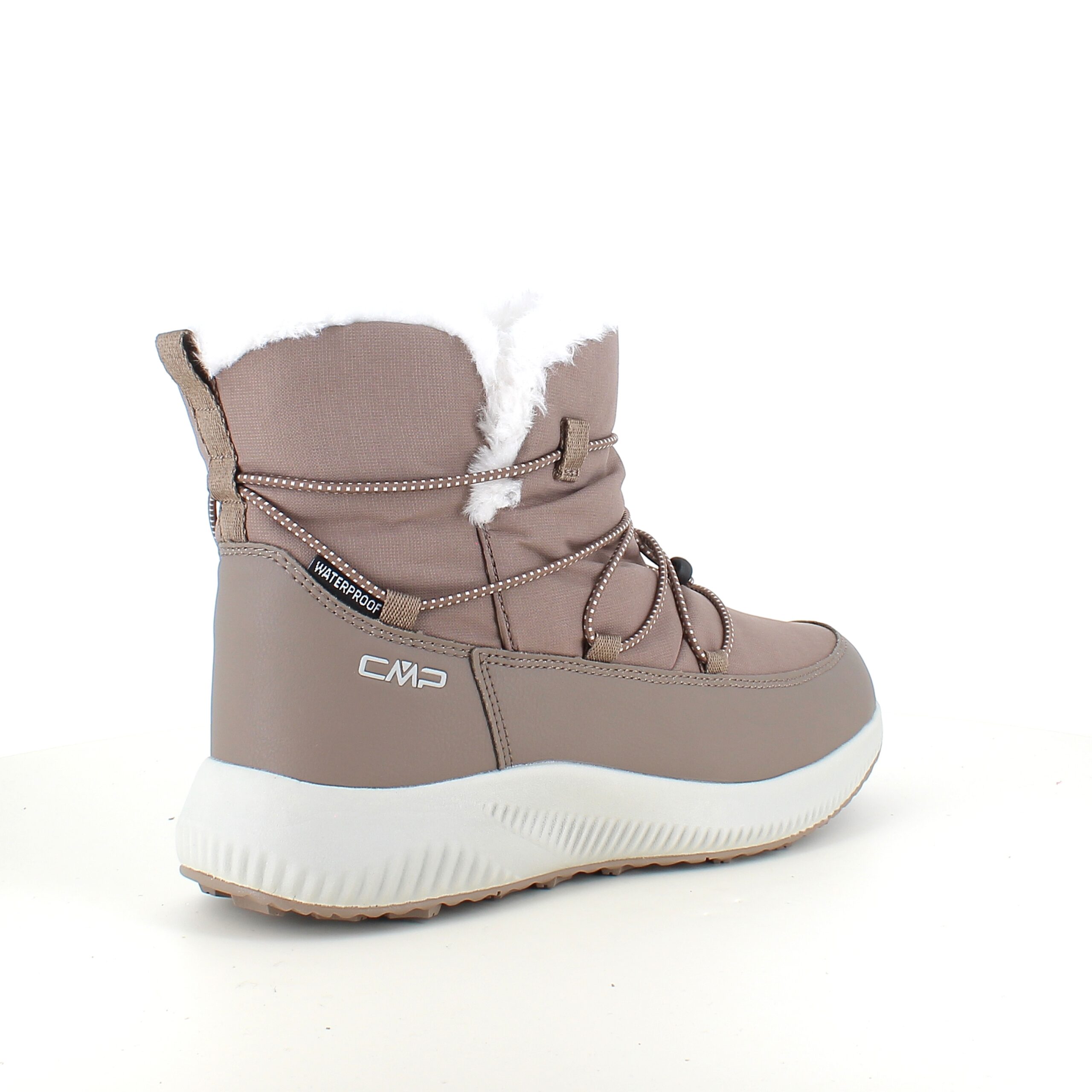 Vandafvisende beige vinterstøvle fra CMP med elastiksnøre