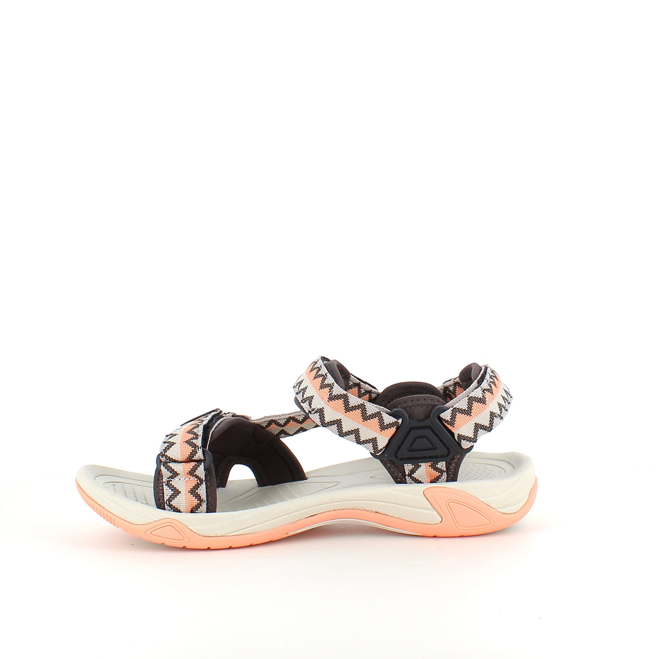 Letvægtssandal fra CMP i koral og sand – komfortabel og justerbar med zigzag-detaljer