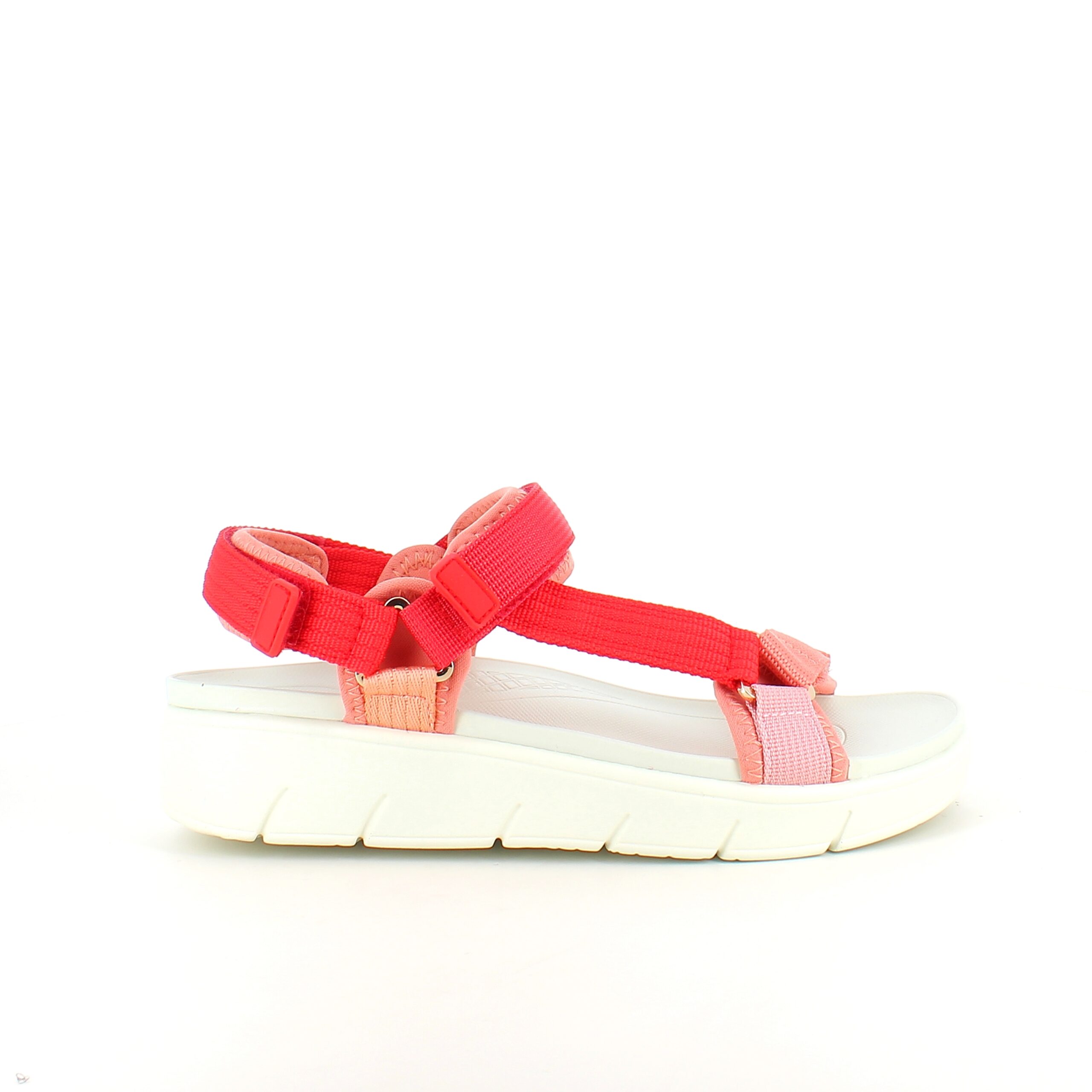 Green Comfort sandal i rød farvekombination