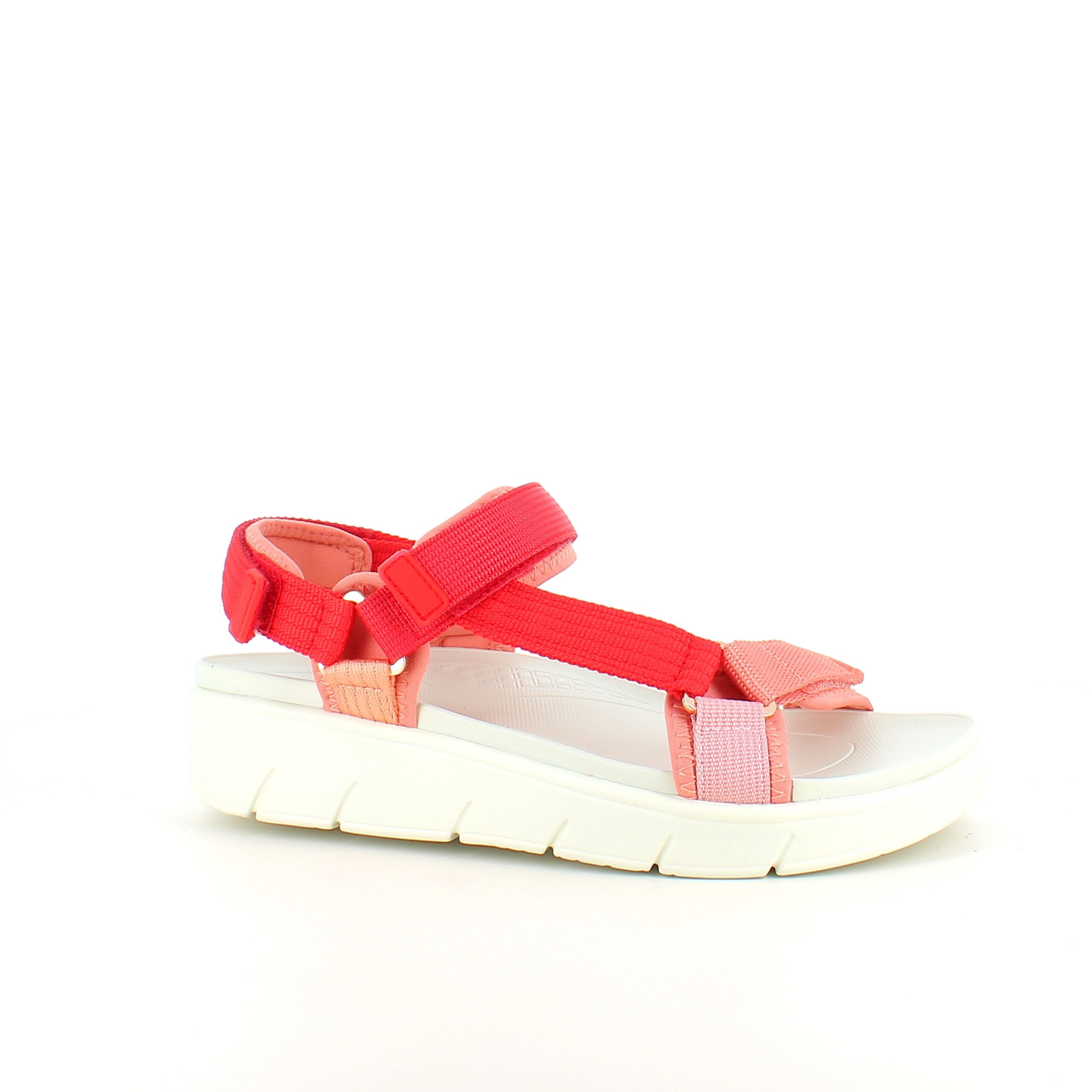 Green Comfort sandal i rød farvekombination