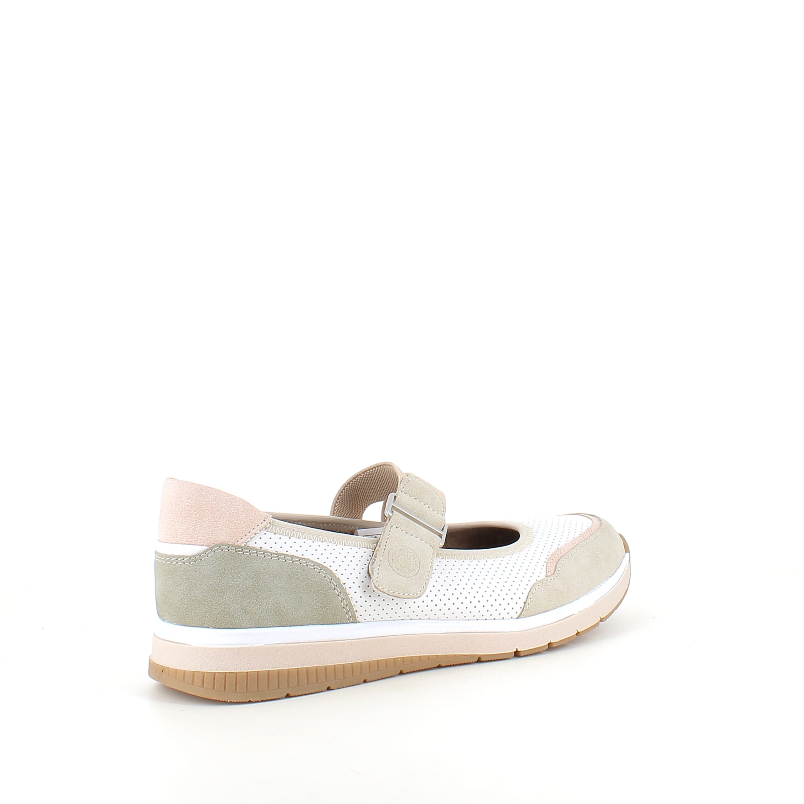 Relife ballerina sko med velcro – beige komfortsko med massageeffekt