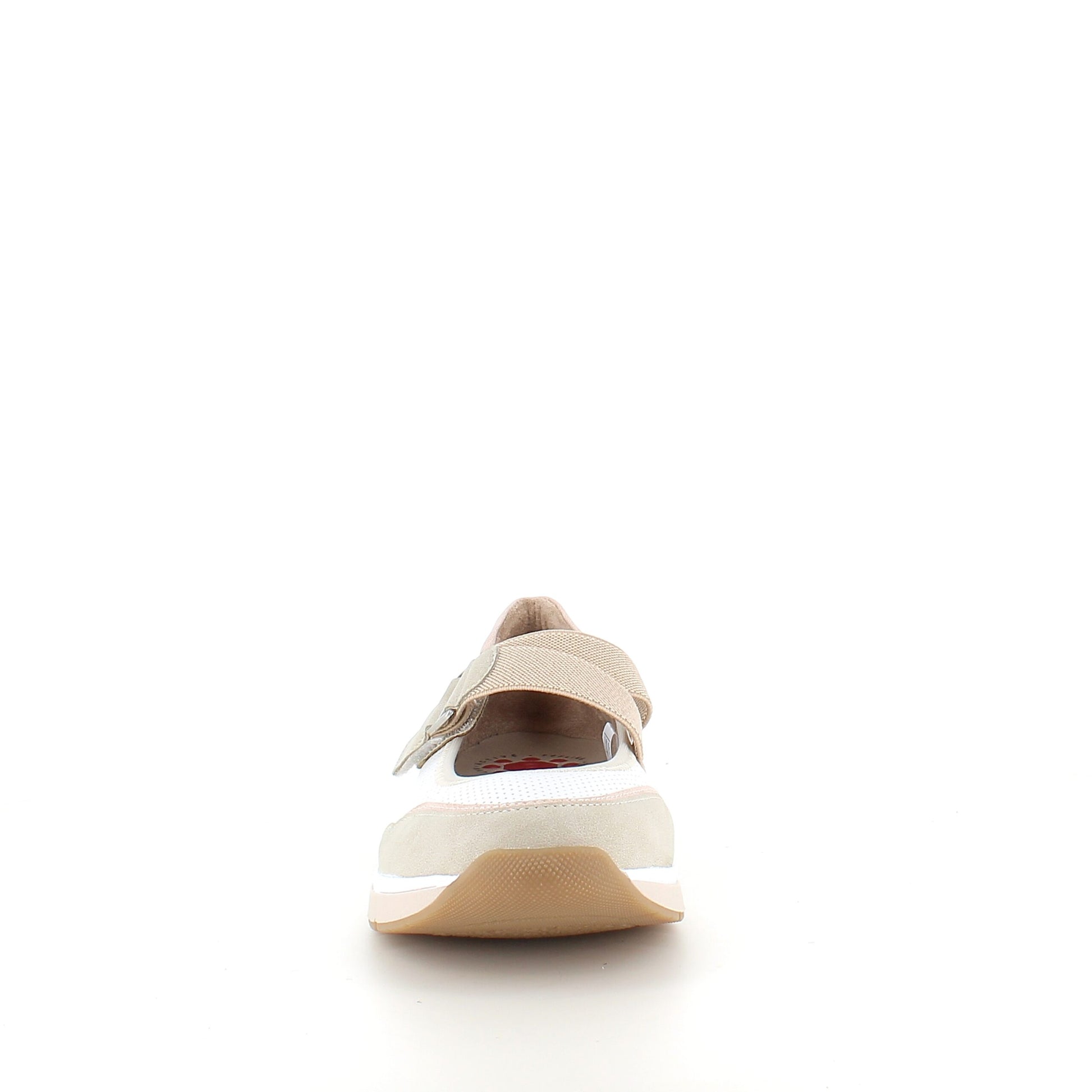 Relife ballerina sko med velcro – beige komfortsko med massageeffekt