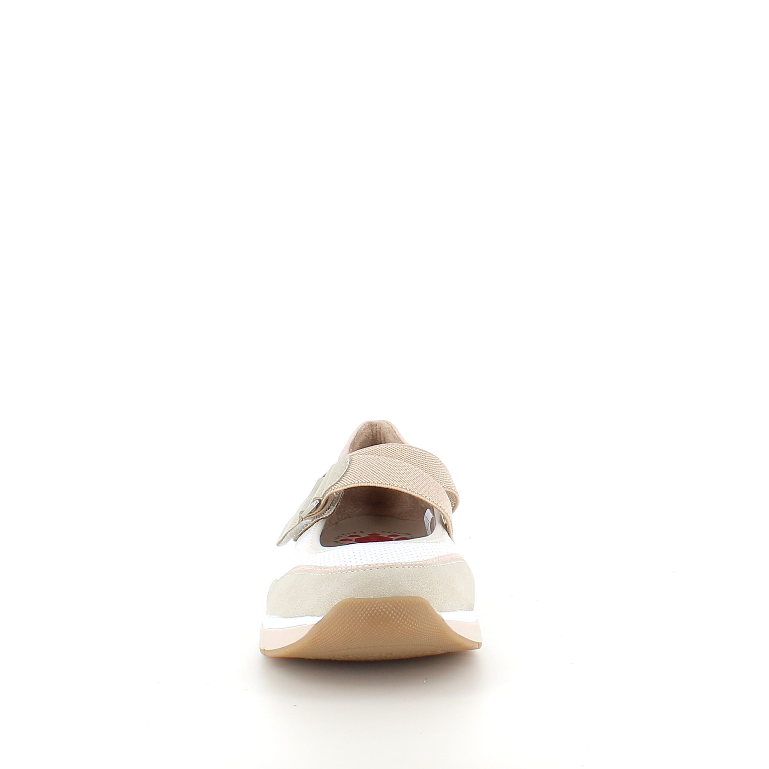 Relife ballerina sko med velcro – beige komfortsko med massageeffekt