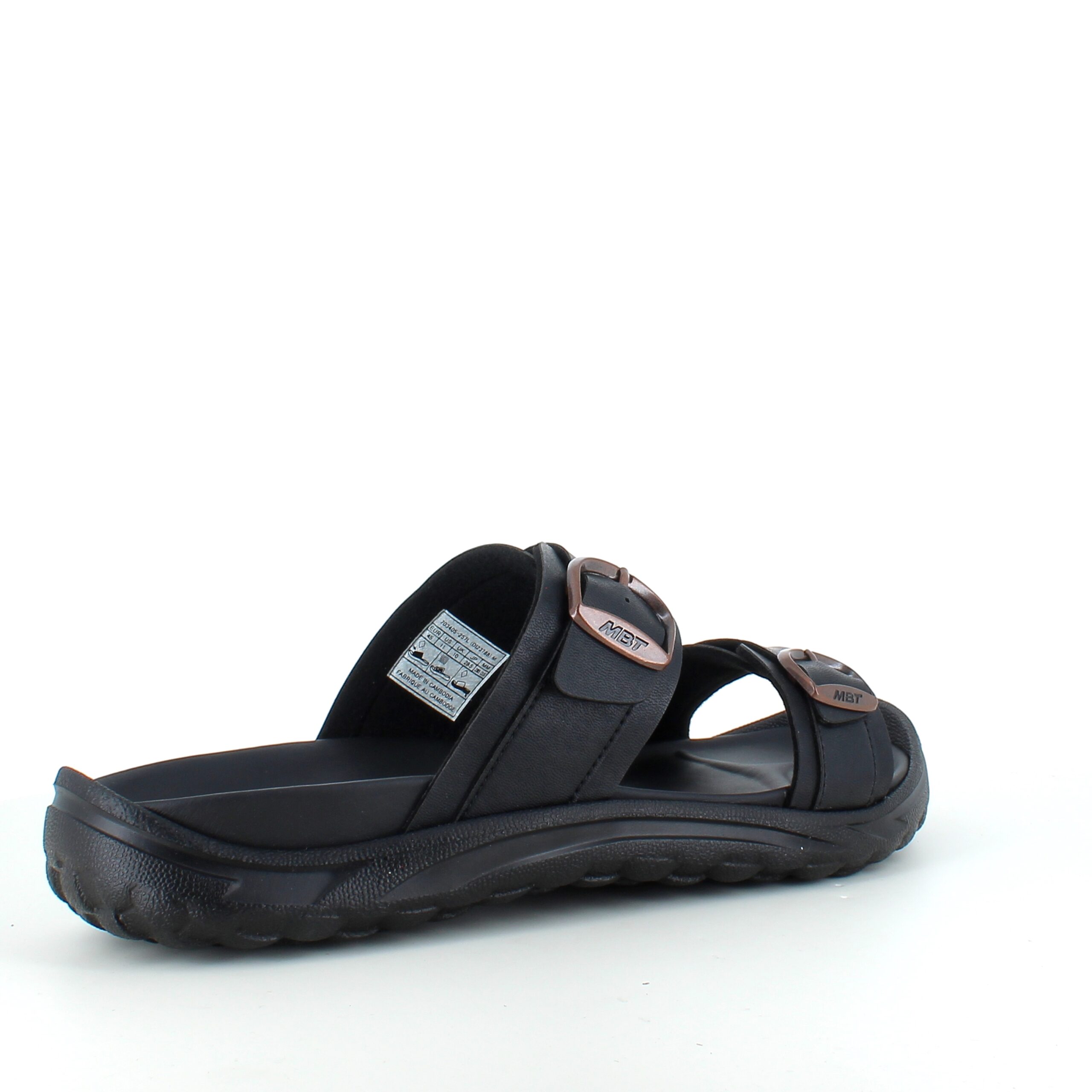 Sort herre slip on sandal fra MBT med ergonomisk fodseng