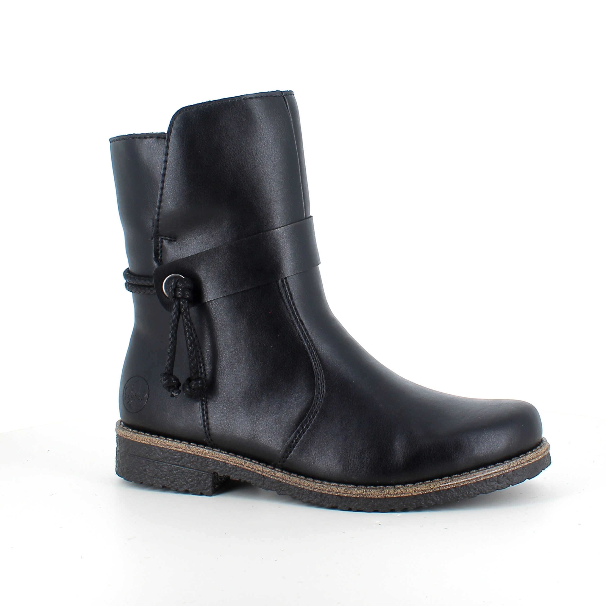 Sort Rieker vinterstøvle med foer og lynlås