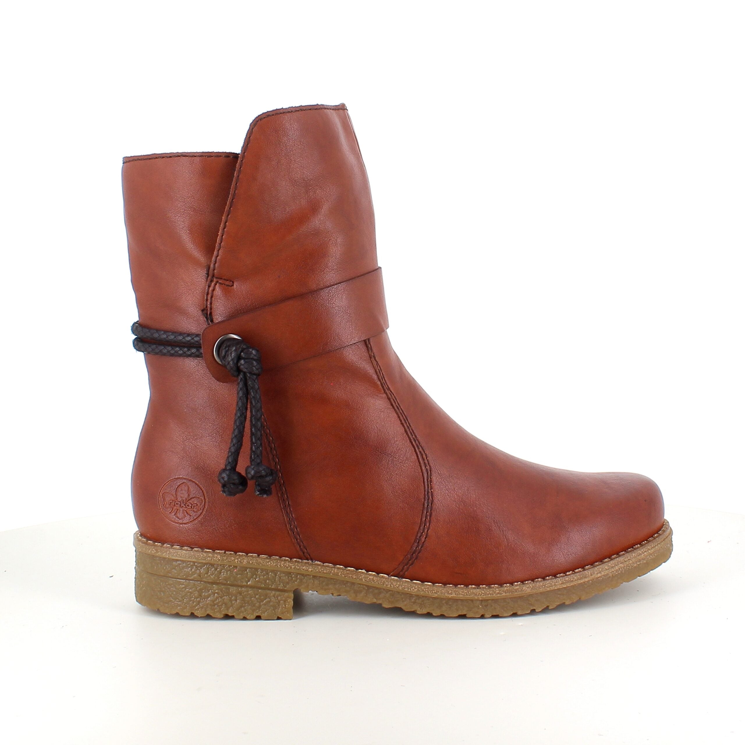 Brun Rieker vinterstøvle med foer og lynlås