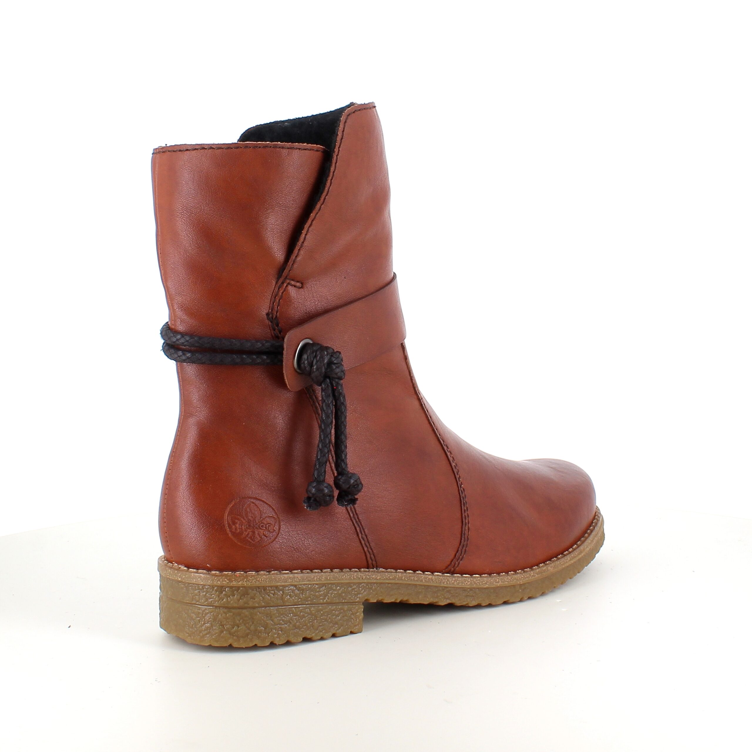 Brun Rieker vinterstøvle med foer og lynlås