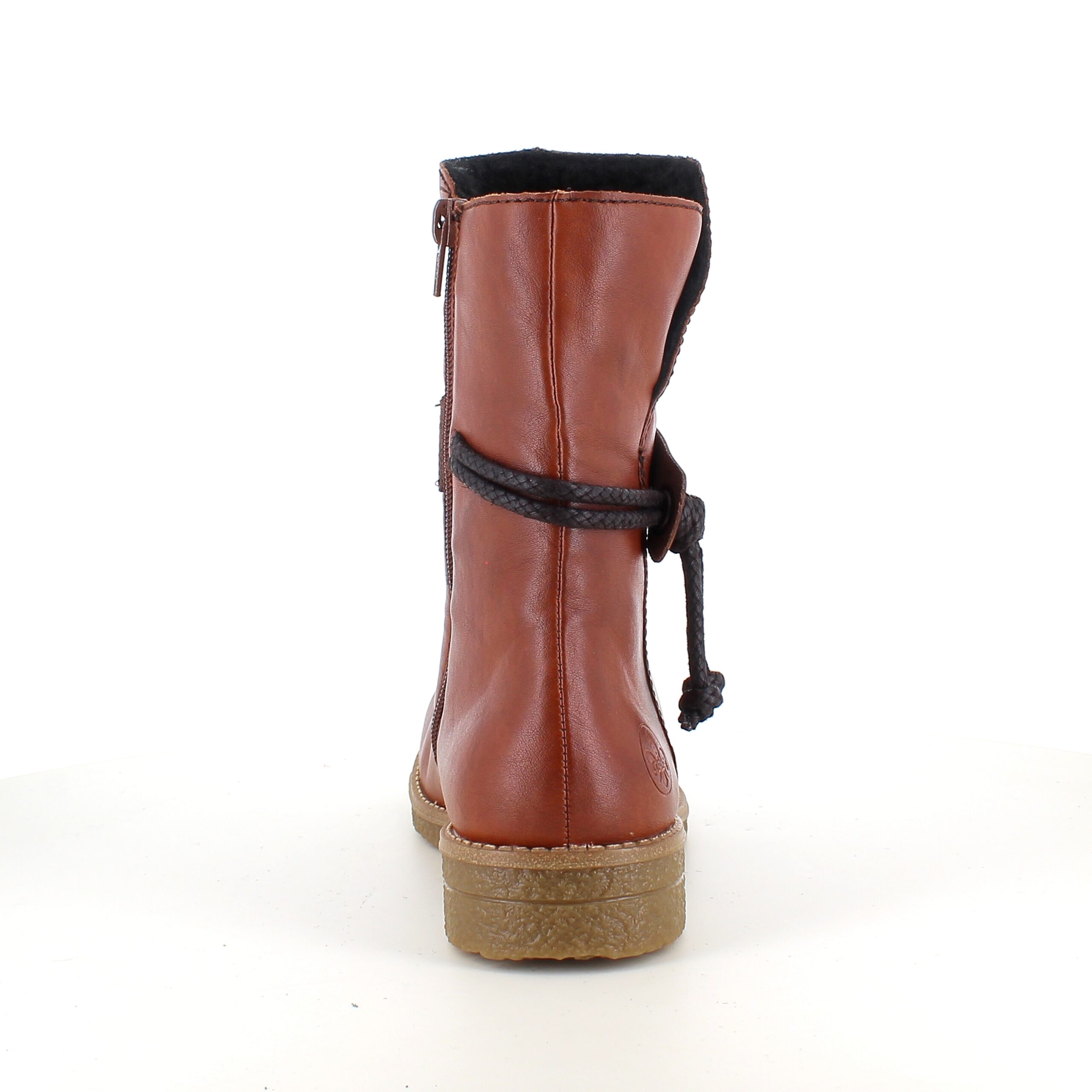 Brun Rieker vinterstøvle med foer og lynlås