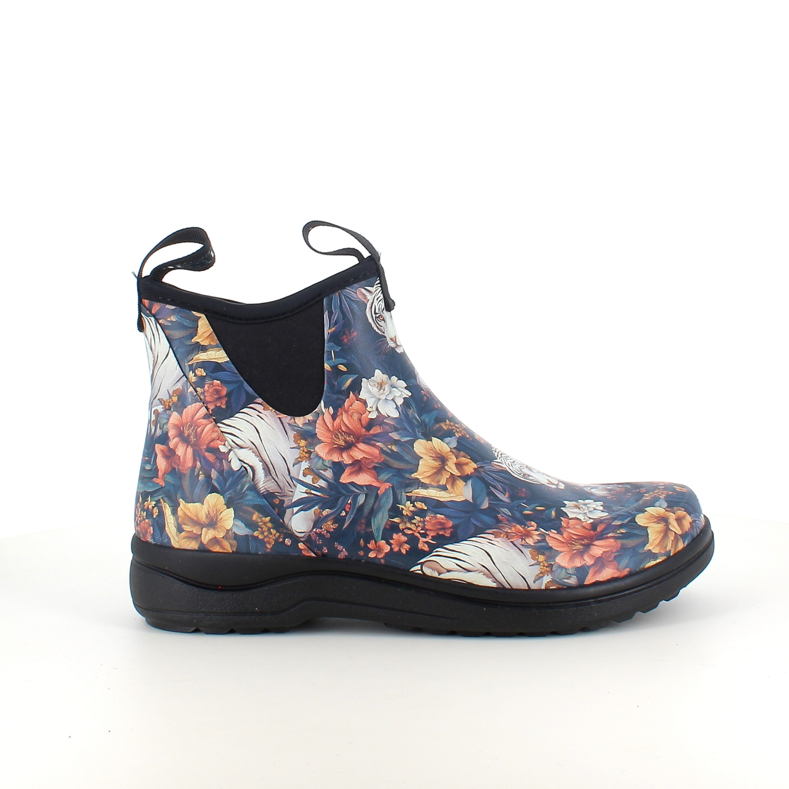 Green Comfort gummistøvle i tigerprint med svangstøtte