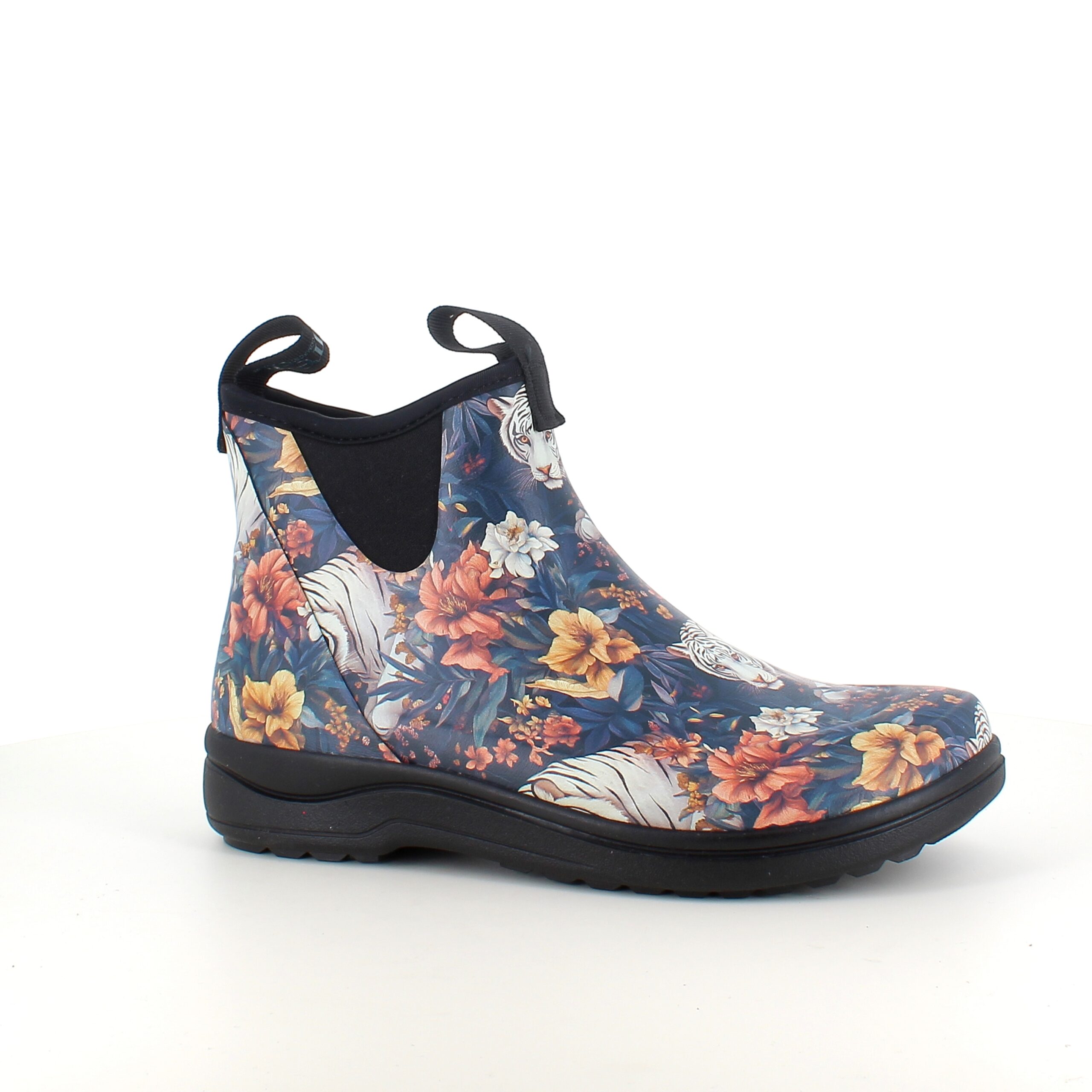 Green Comfort gummistøvle i tigerprint med svangstøtte