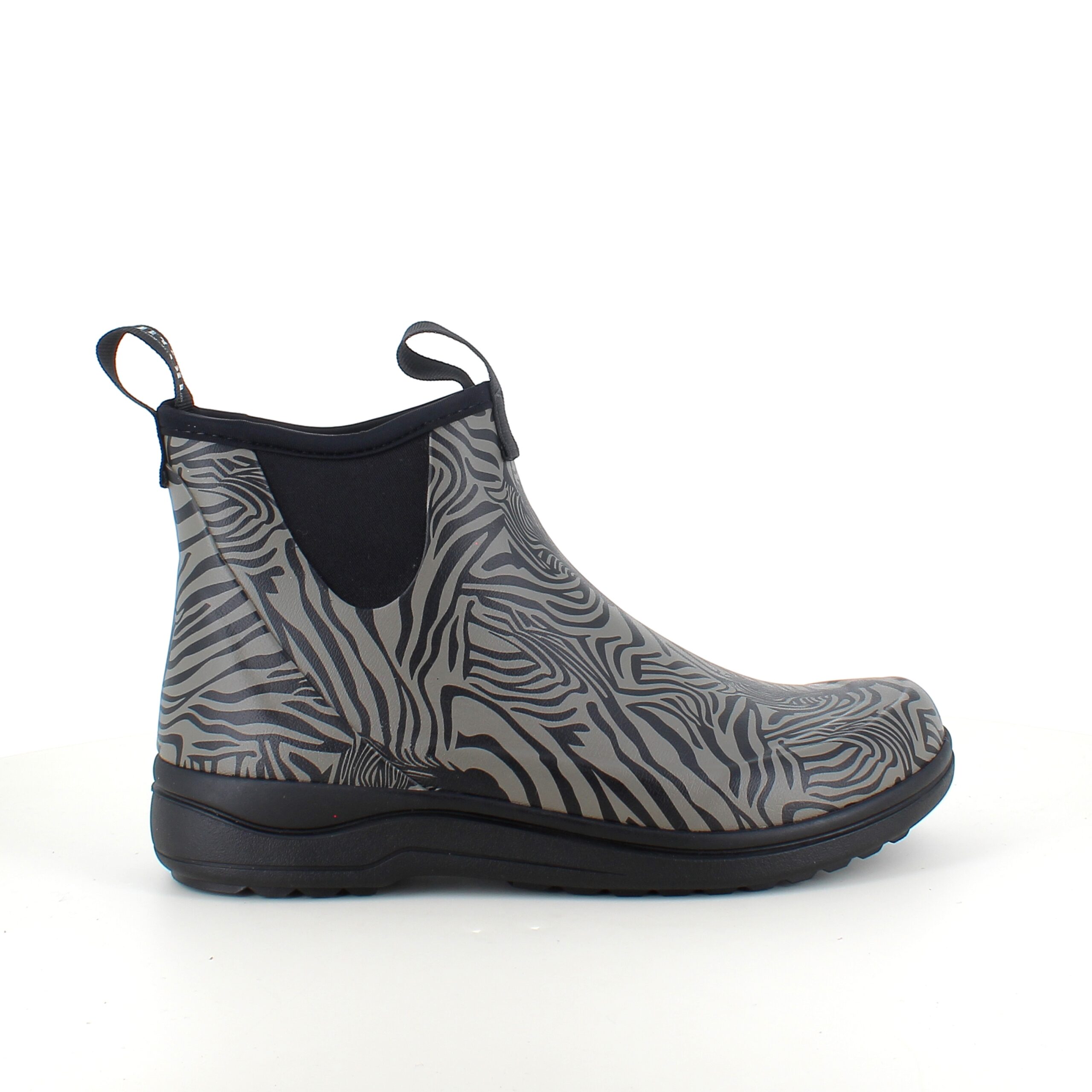 Green Comfort gummistøvle i zebraprint med svangstøtte