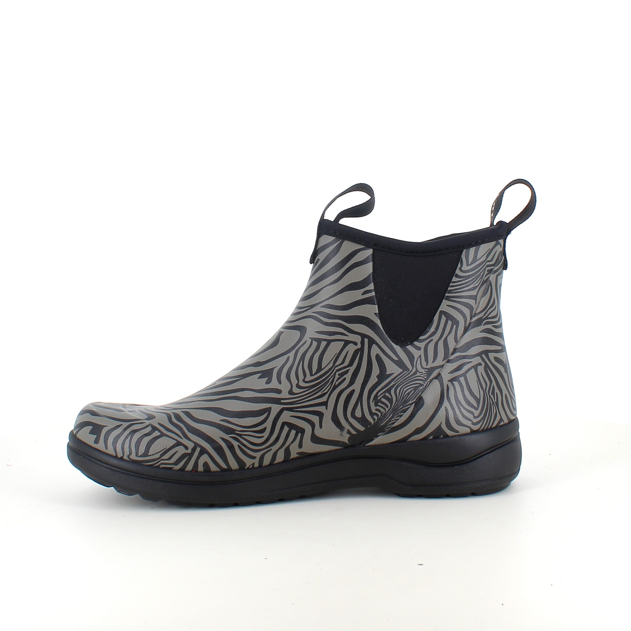 Green Comfort gummistøvle i zebraprint med svangstøtte