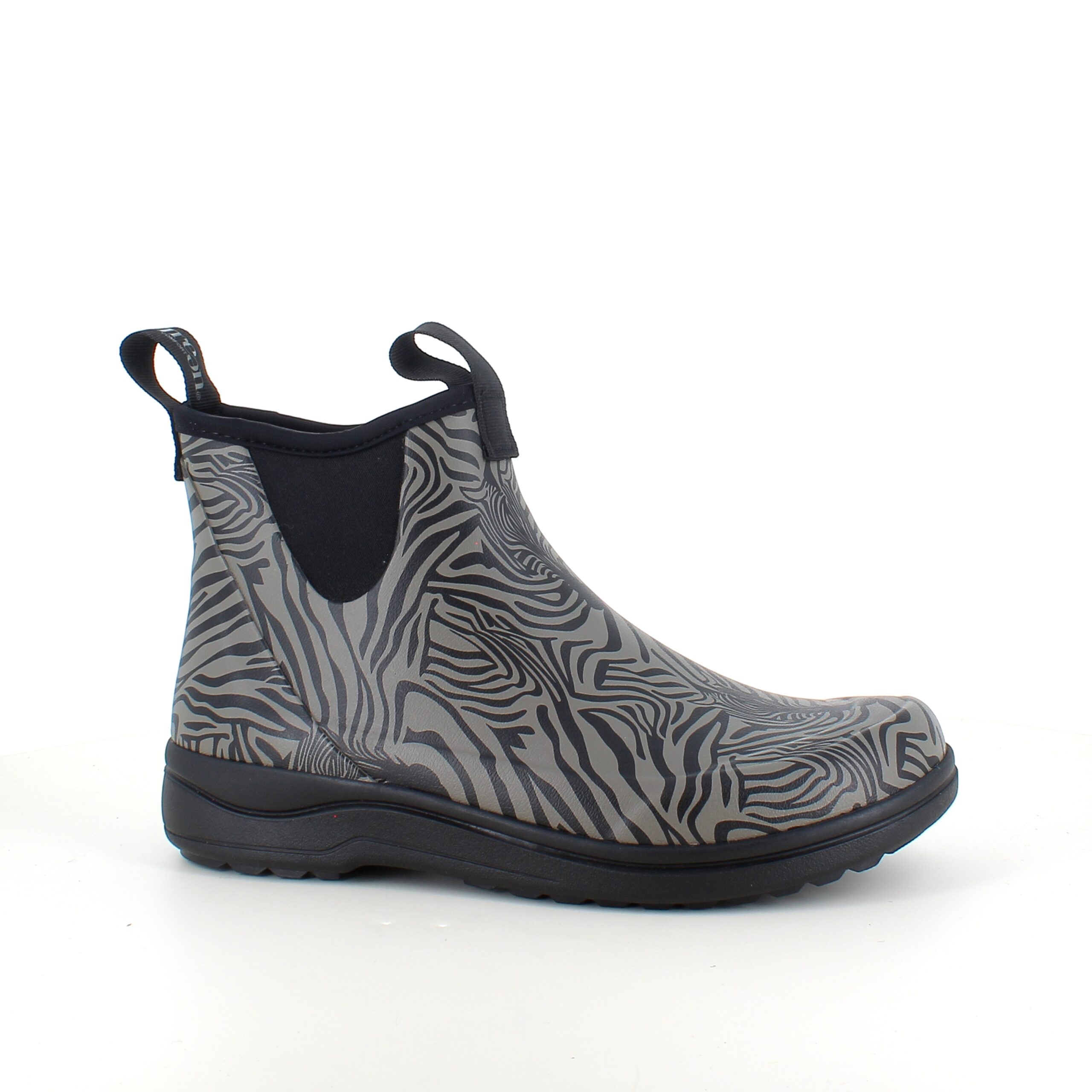 Green Comfort gummistøvle i zebraprint med svangstøtte