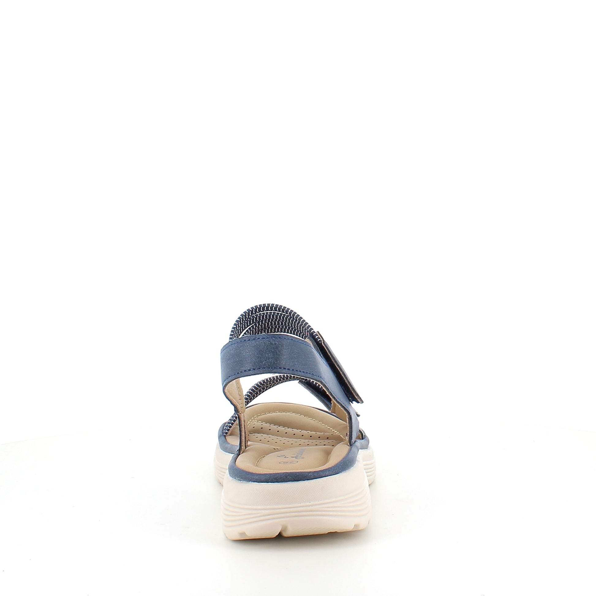 Navy komfortsandal med elastik og velcro – stilfuld støtte hele dagen