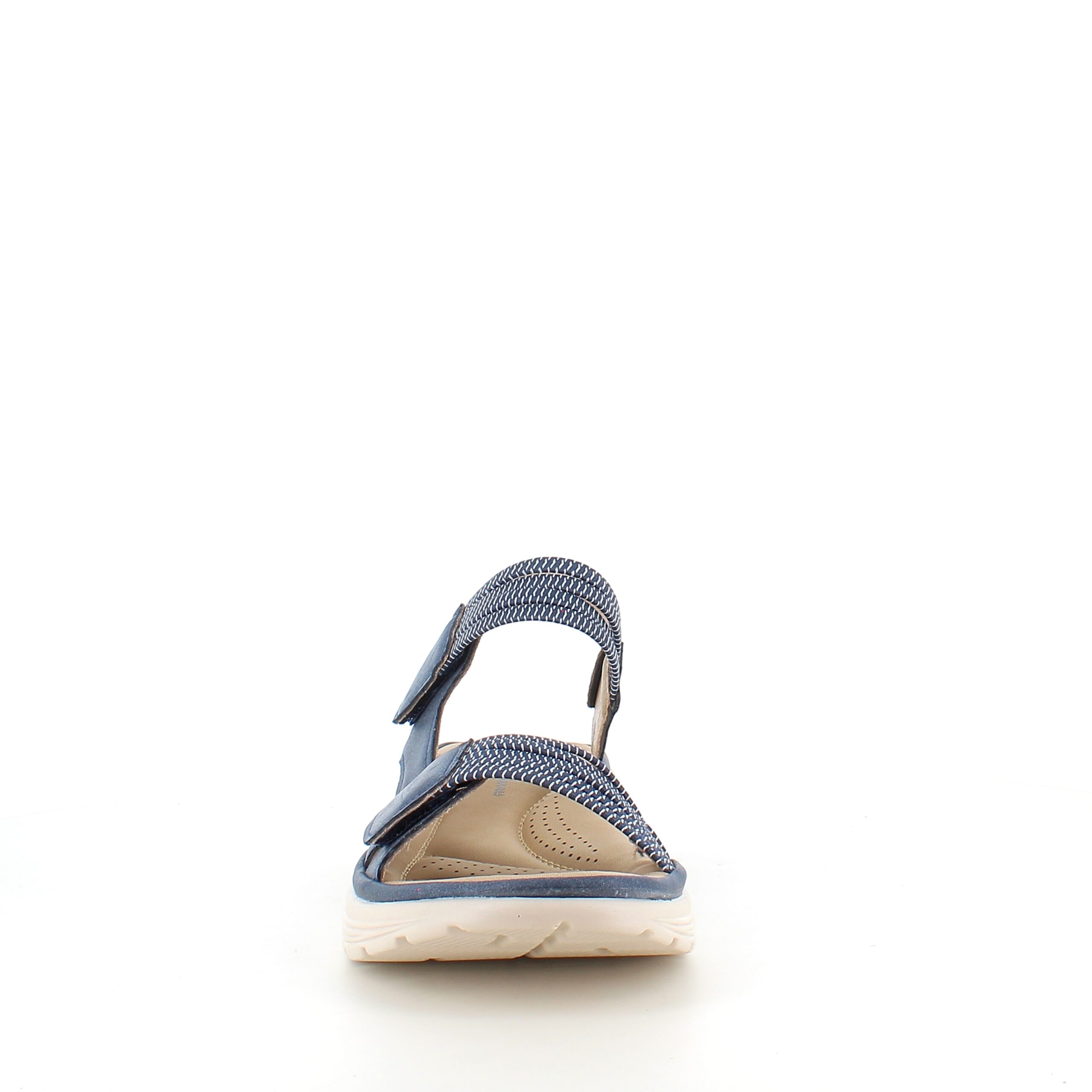 Navy komfortsandal med elastik og velcro – stilfuld støtte hele dagen