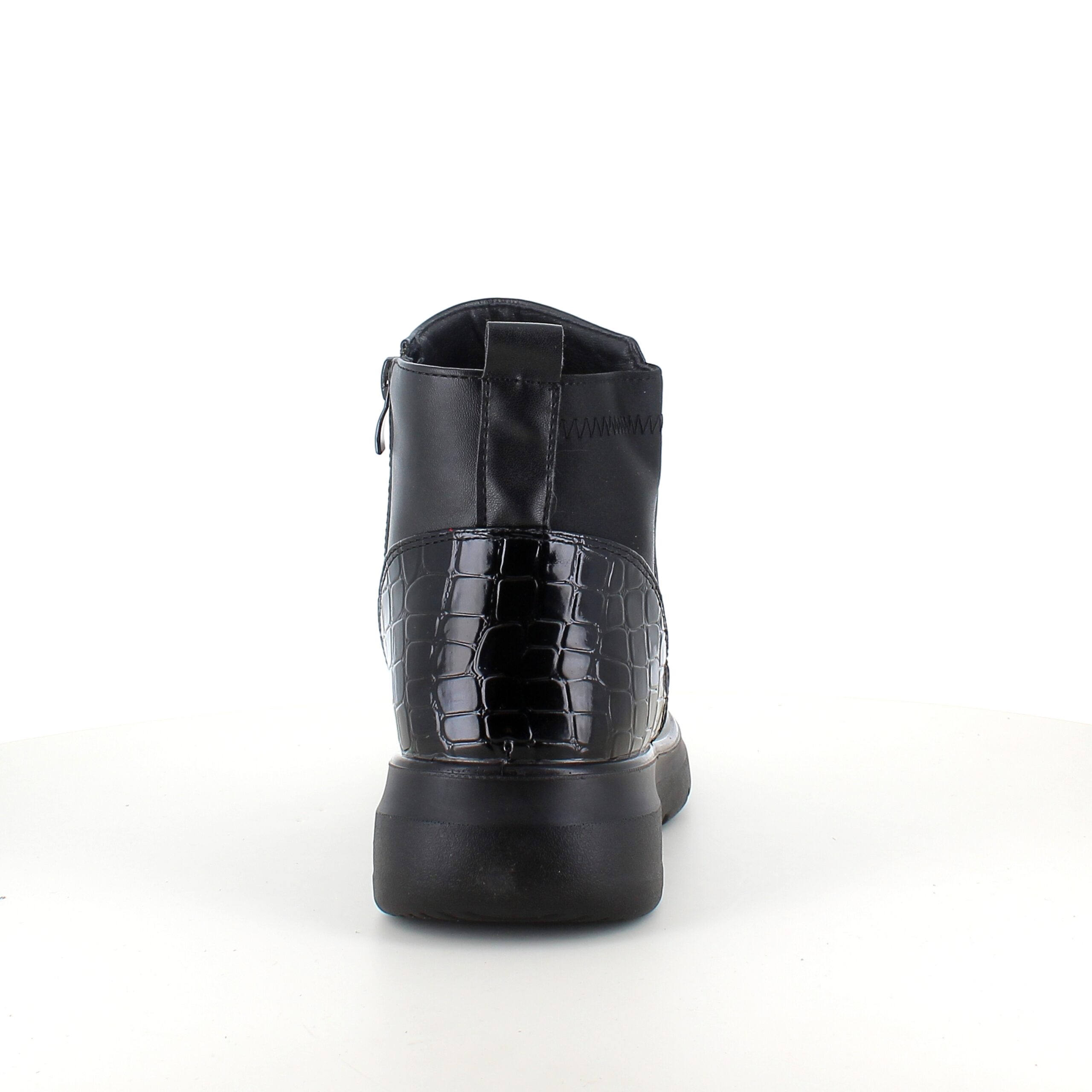 Sort støvle med lynlås