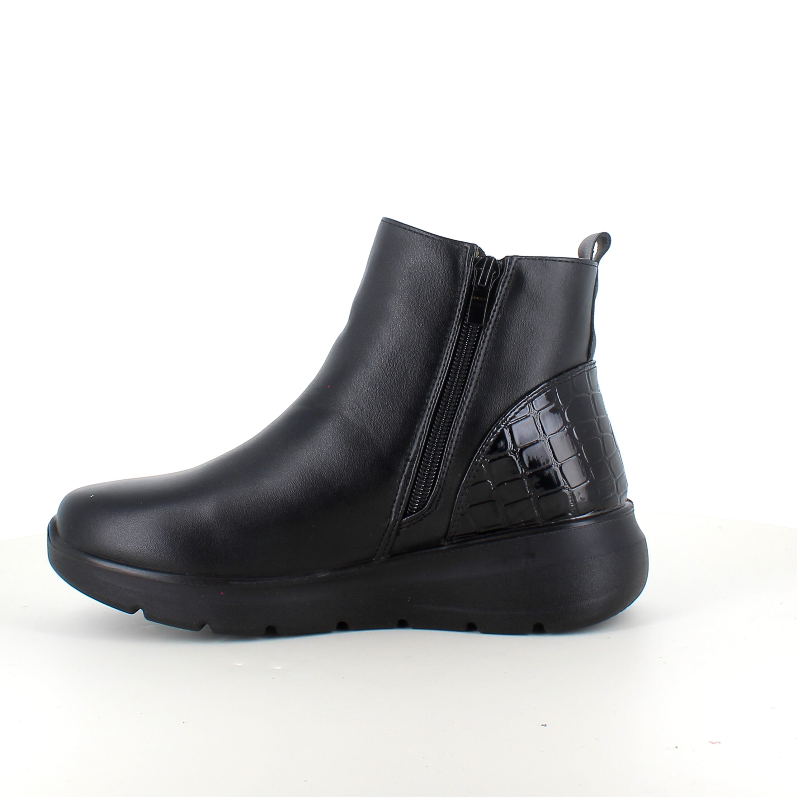 Sort støvle med lynlås