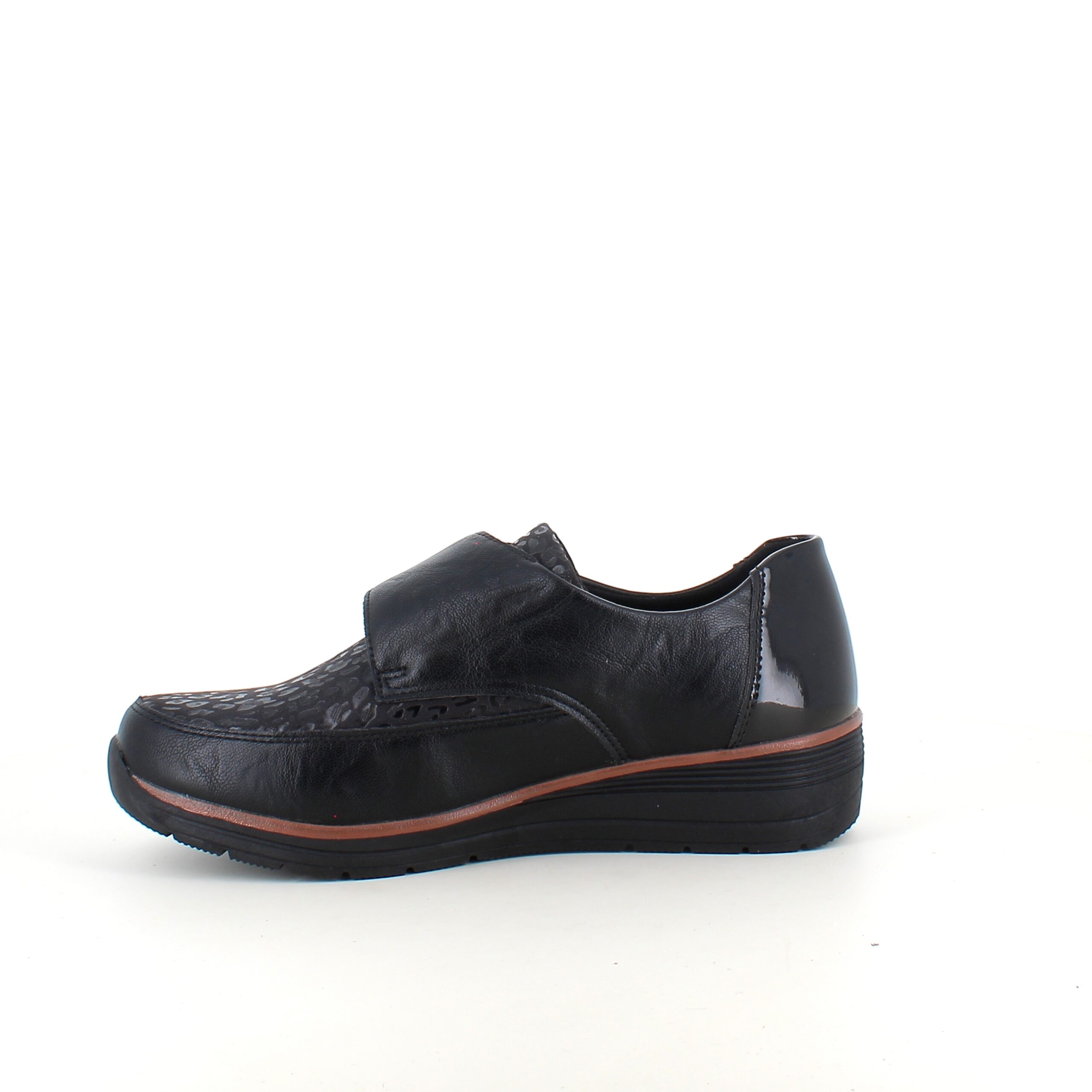 Elegant damesko med flotte detaljer og velcrolukning