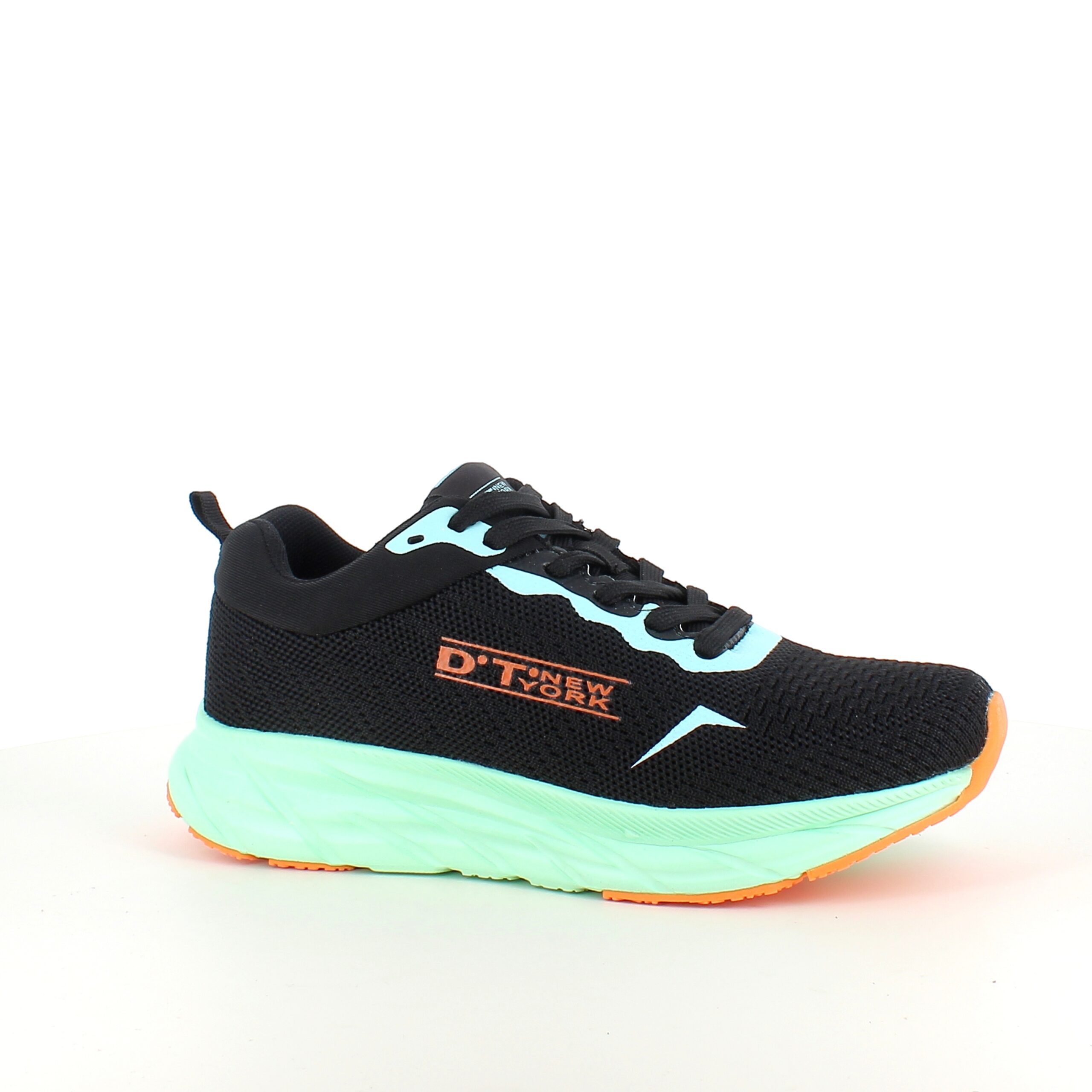 Sort letvægtssko med stødabsorberende sål