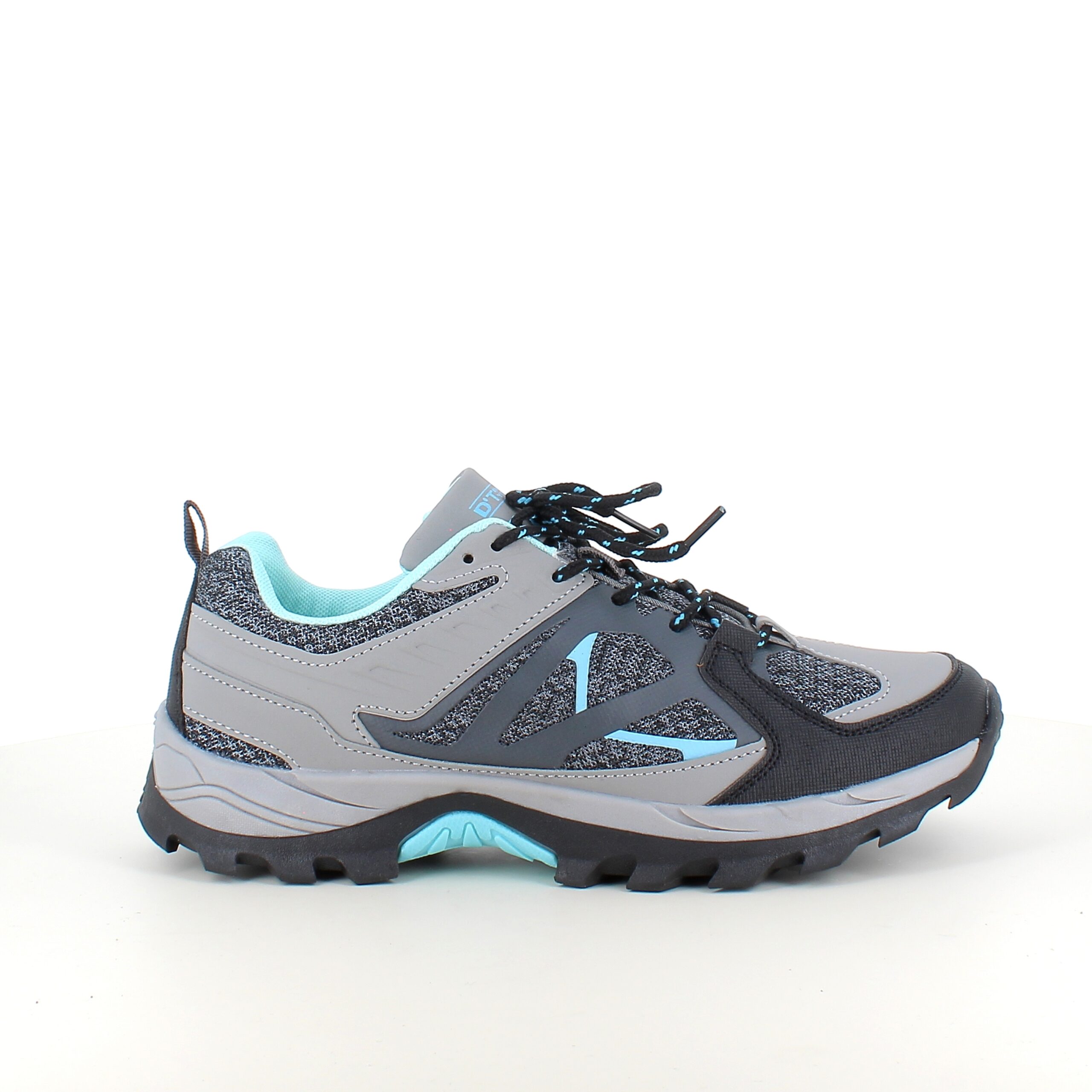 Funktionel vandresko i grå med åndbart mesh og stødabsorberende sål